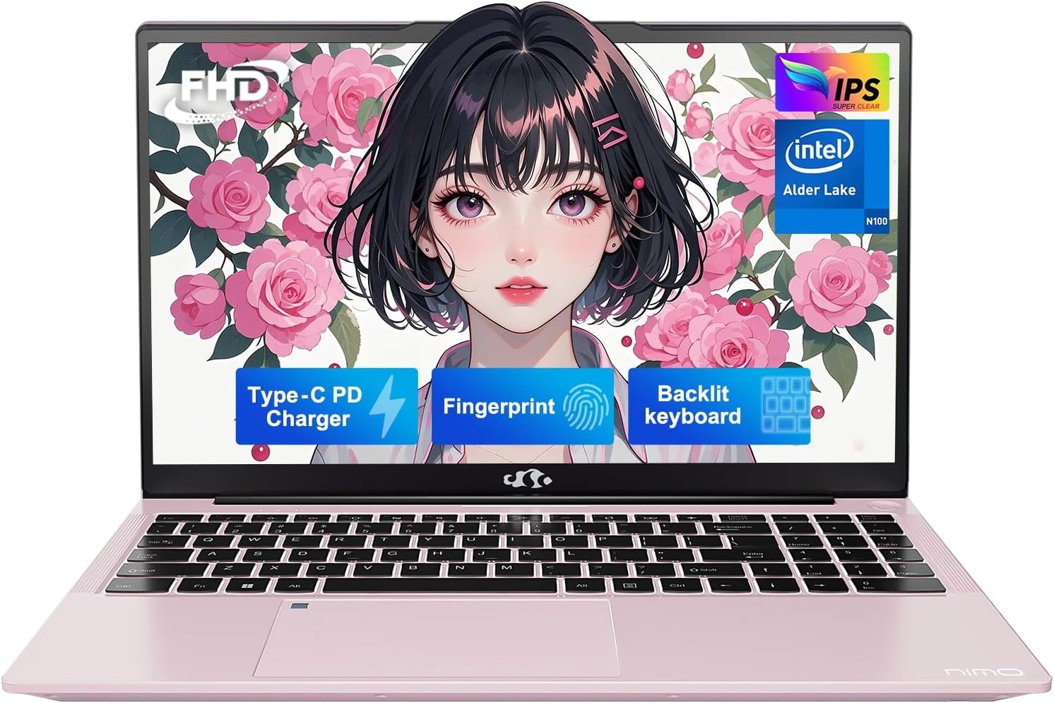 NIMO 15.6″ IPS FHD-Laptop Intel Pentium Quad Core N100 16GB RAM 512GB SSD WiFi 6