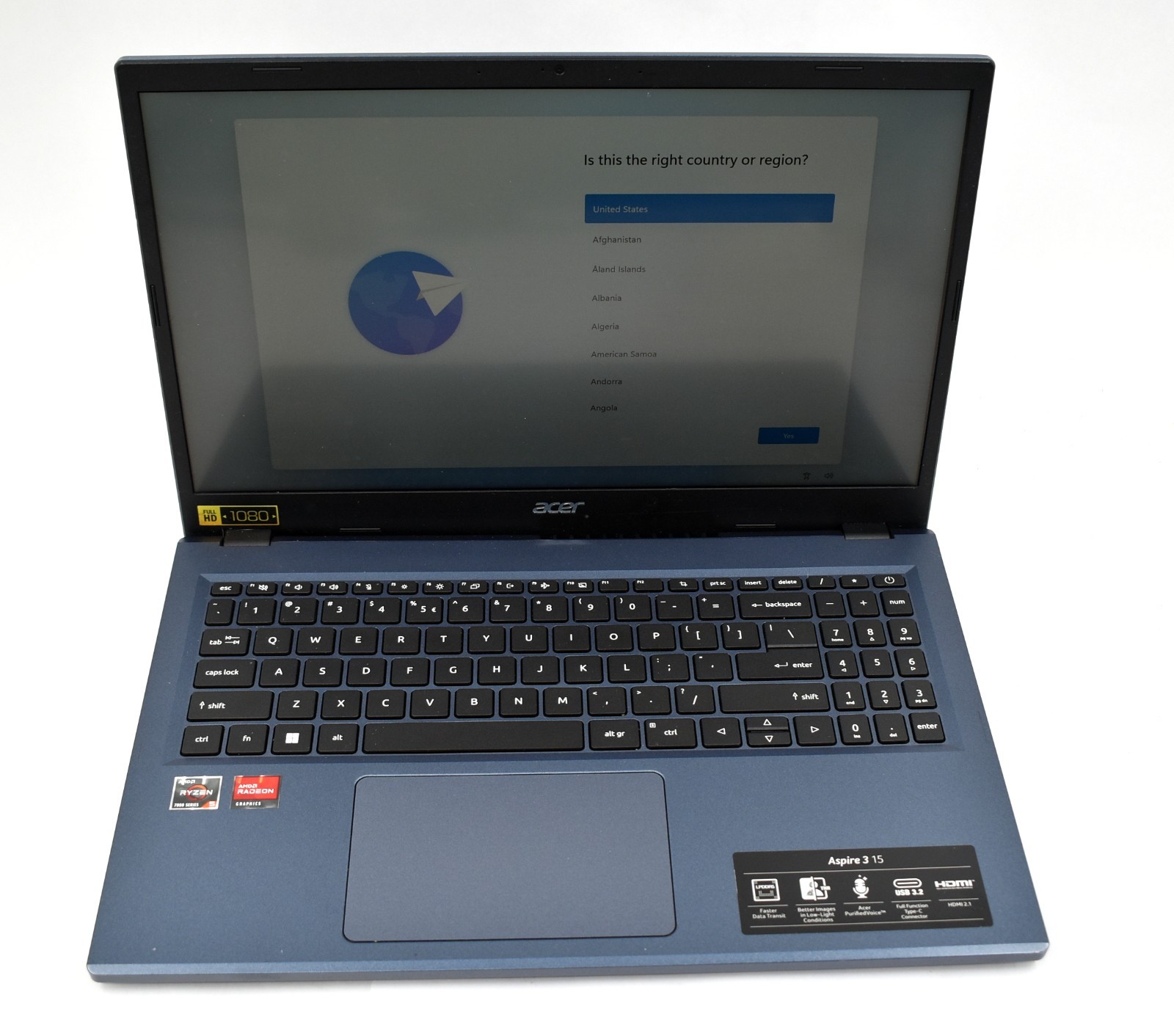 Acer Aspire 3 A315-24PT 15.6″ AMD Ryzen 5 7520U 2.8GHz 8GB Ram 512GB SSD Win11H