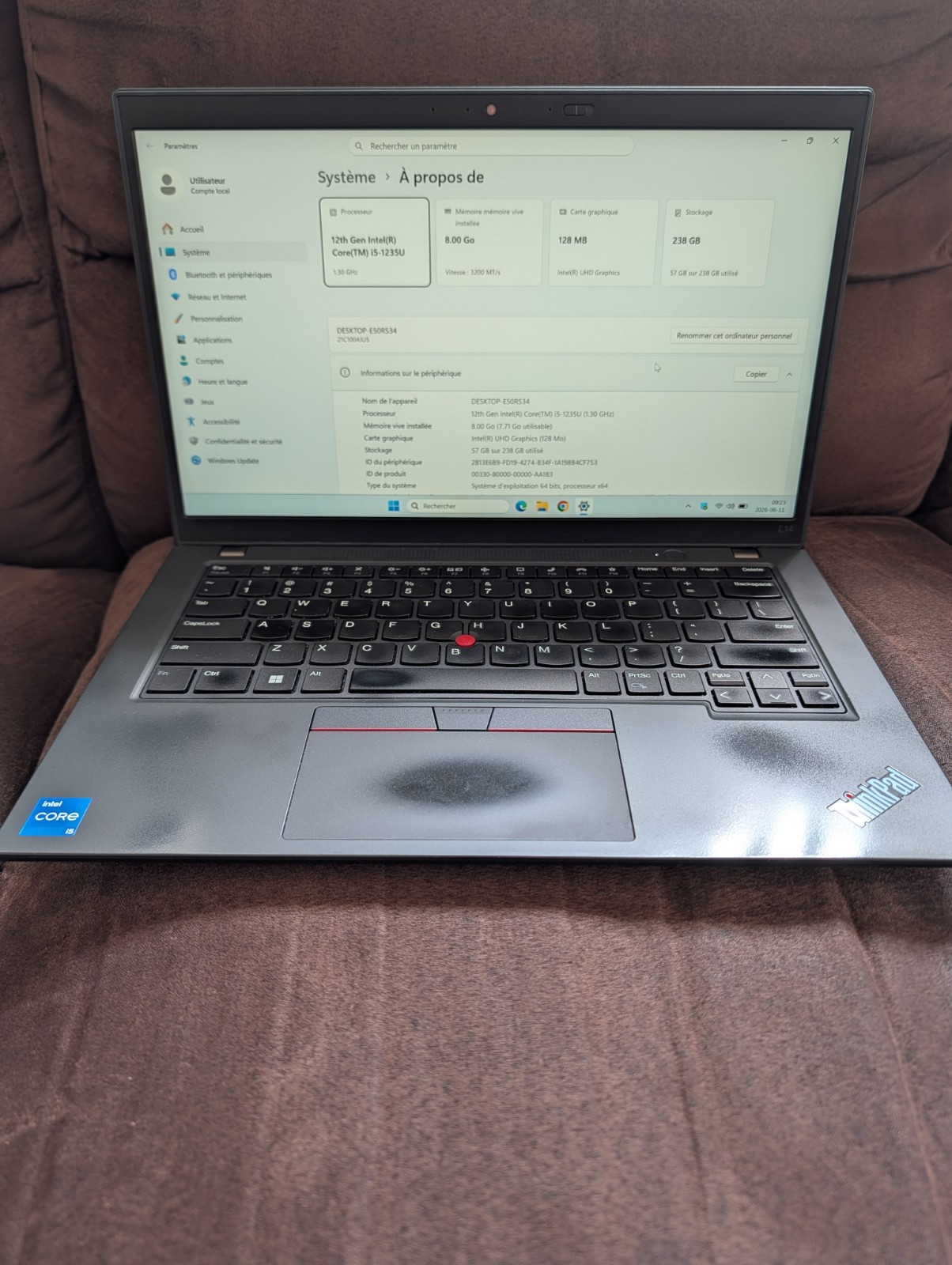 LENOVO THINKPAD L14 INTEL CORE I5-1235U 1.30GHZ 8GB RAM 250GB SSD