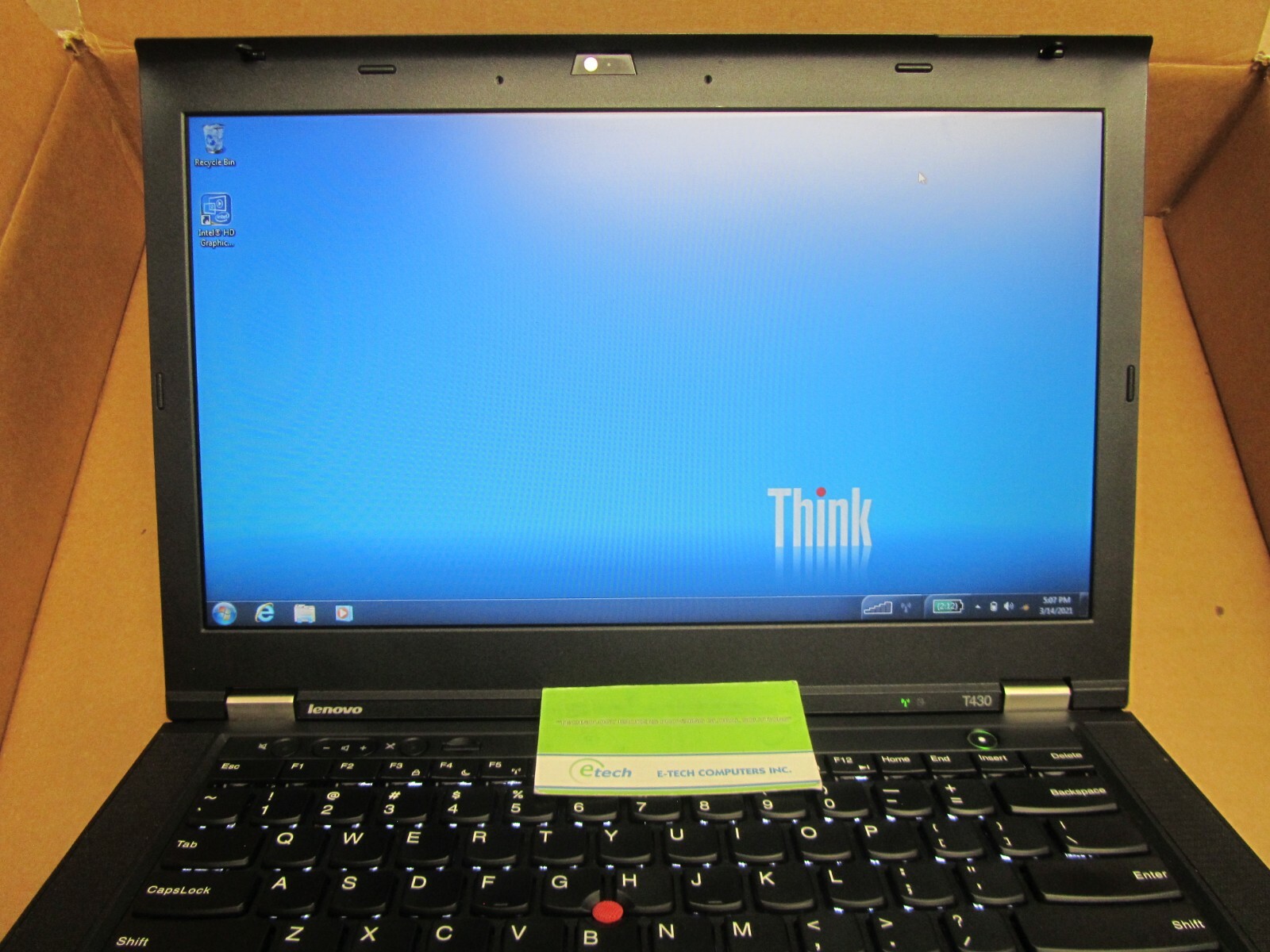 ThinkPad T430 i5-3380M 8GB RAM 160GB SSD14″ HD+ 1600×900 Win 7 Pro64