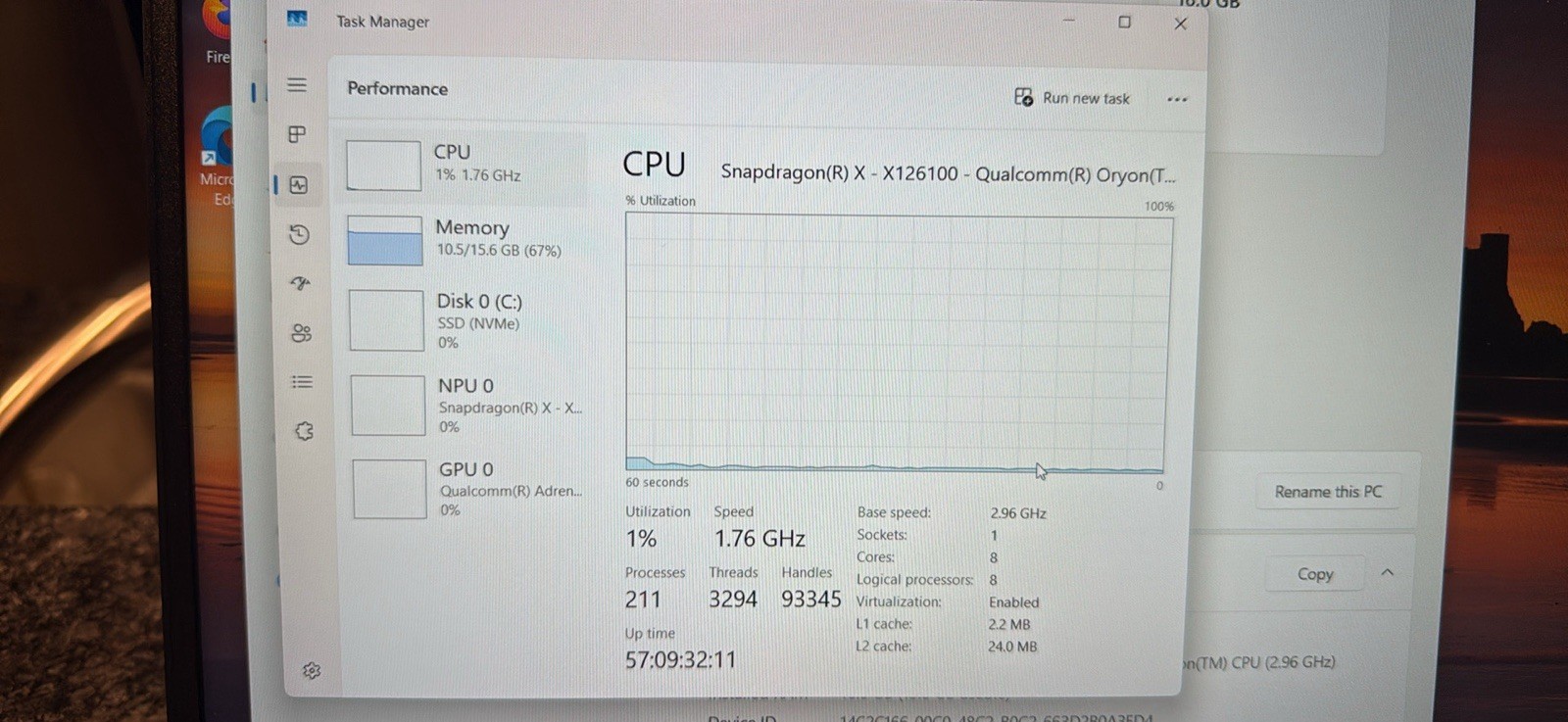 Lenovo IdeaPad Slim 3 15Q8X10 15.6in Snapdragon X 16GB 238GB SSD
