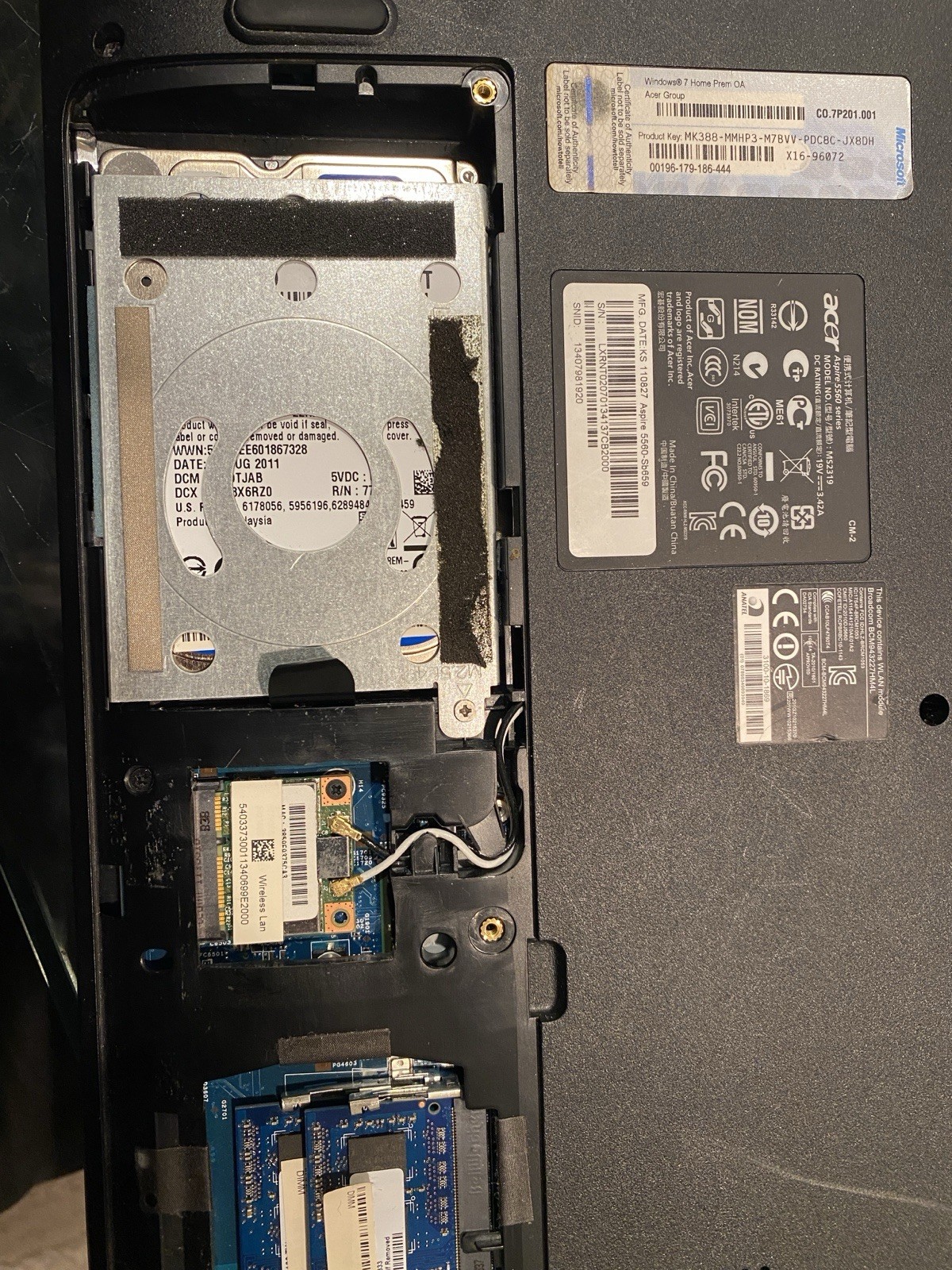 Acer Aspire 5560 – MS2319 Windows 7 Home Pro