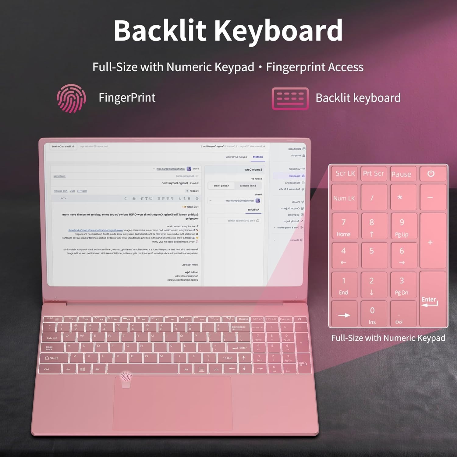 15.6″ Rose Gold Laptop, 16GB RAM 256GB SSD, Intel N5095 *NEW*