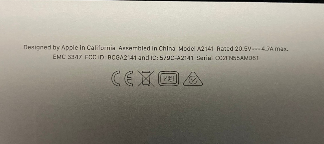 Apple MacBook Pro A2141 16″ Radeon 5500M 2.4GHz Intel Core i9-9980HK 64GB 1TB