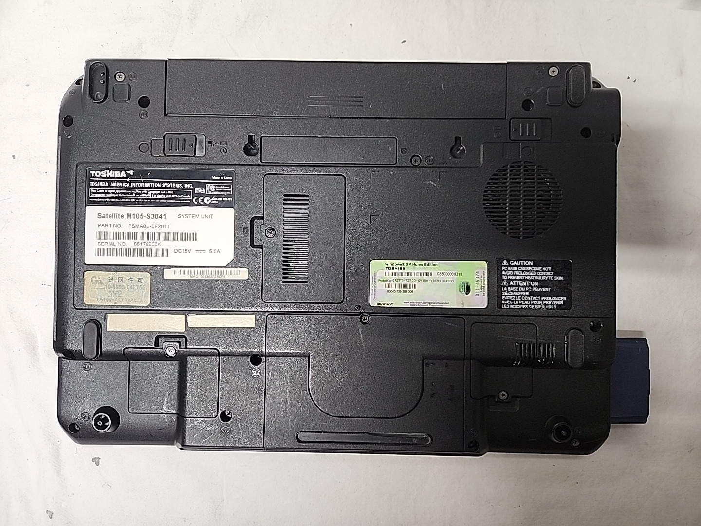 Toshiba Satellite M105-S3041 [AS IS] Intel Core Solo 60GB