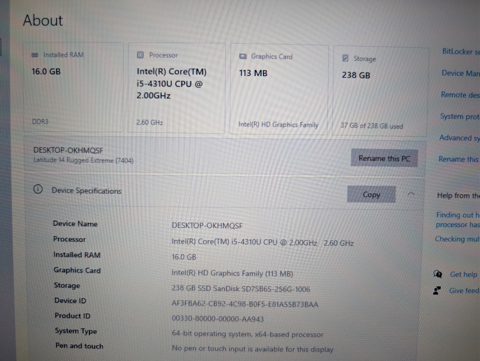 Dell Rugged Extreme 7404 Touchscreen | i5 16GB RAM 256GB SSD | RGB Pen DVD+RW