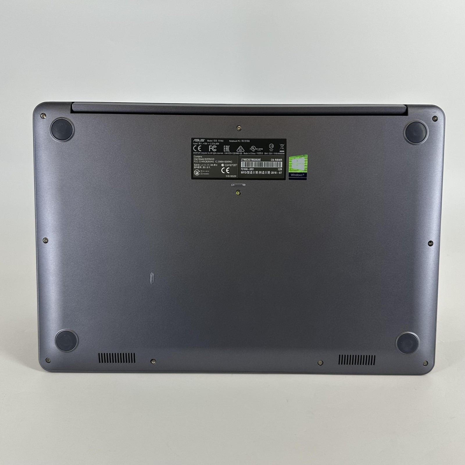 Asus Vivobook 15 Gray FHD i5-8250U 1.60GHz 8GB RAM 1TB HDD Very Good