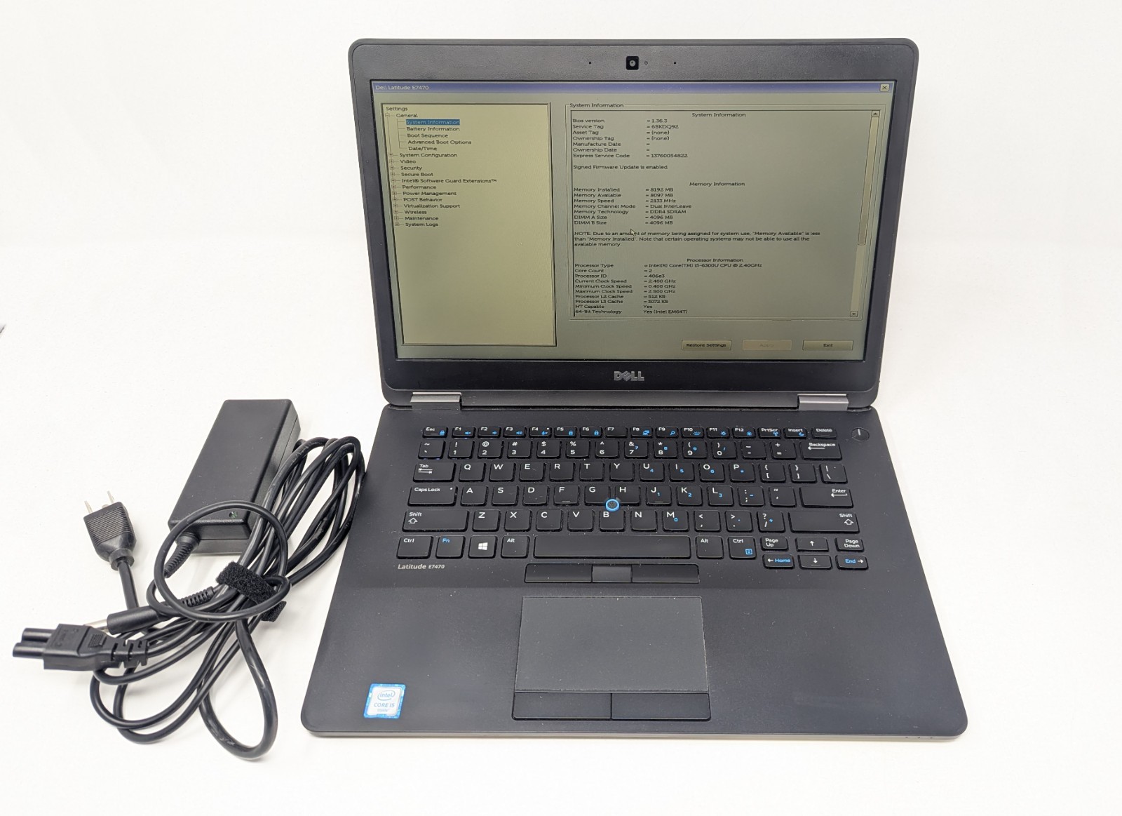 Dell Latitude E7470 – 14″ Intel Core i5-6300U 2.5 GHz 8GB DDR4 RAM No OS/SSD