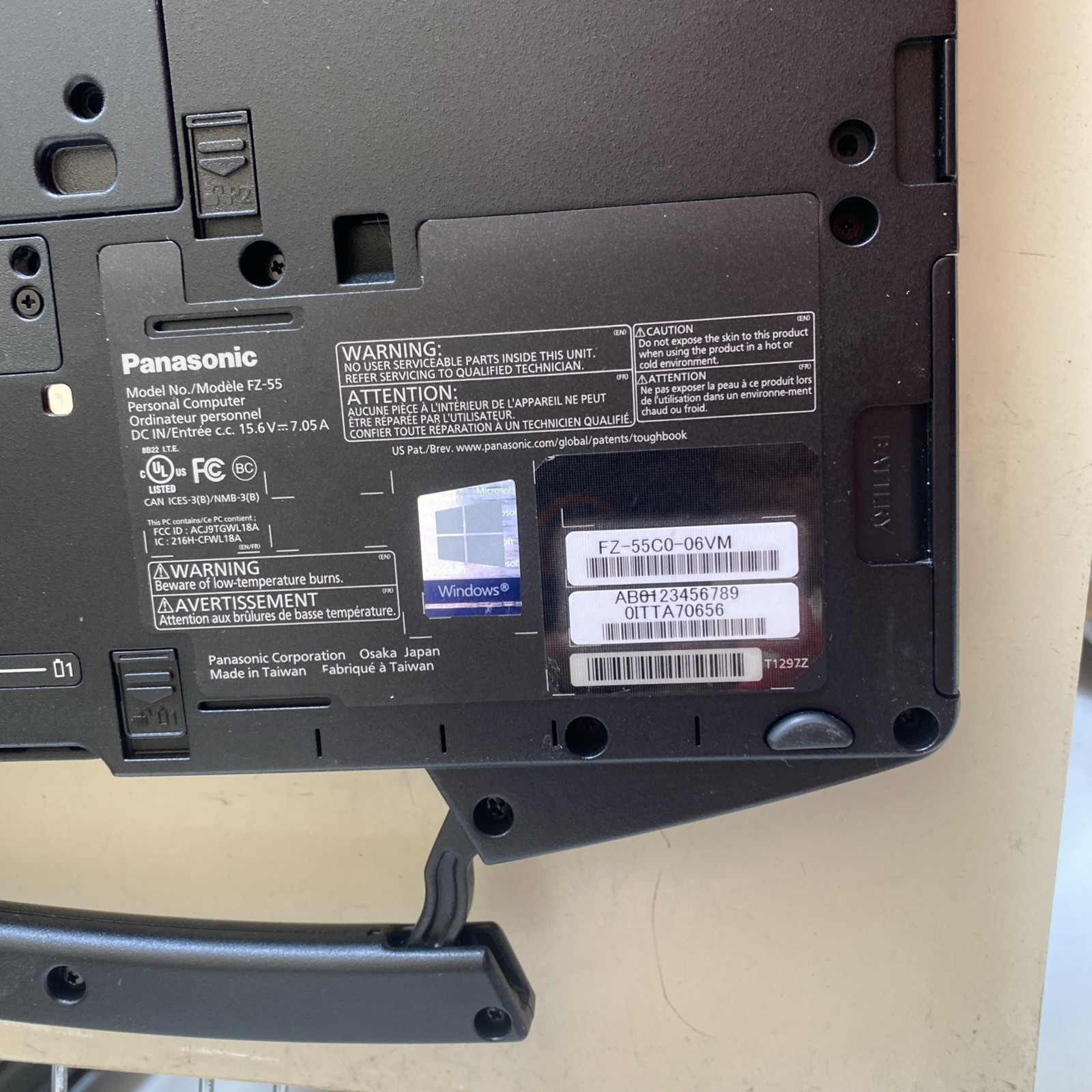 Panasonic FZ 55 Toughbook i5-8365U 1.6GHz 4C 8GB 512GB 11P TS Passed Tests Clean