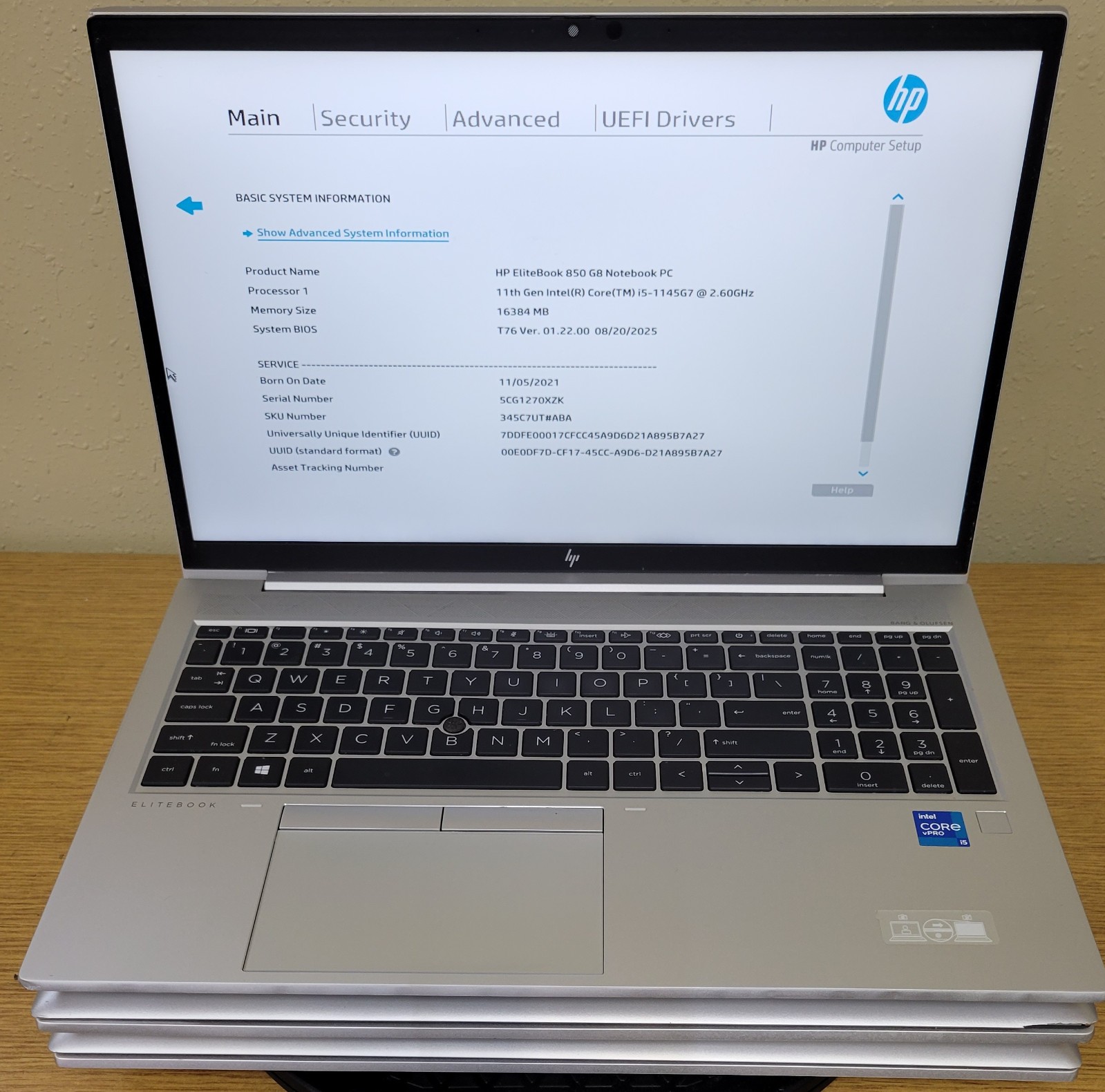 (Lot of 3)HP EliteBook 850 G8 i5-11th Gen 2.4/2.60GHz 16GB No OS/SSD/HDD