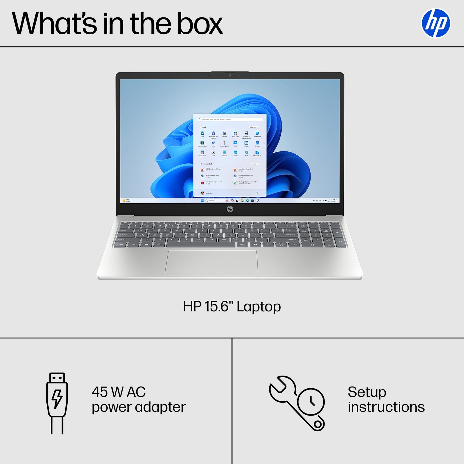 HP 15.6″ Touch Ryzen 3 7320U 8GB 128GB Win11 Home S Mode Silver 15- fc0099nr