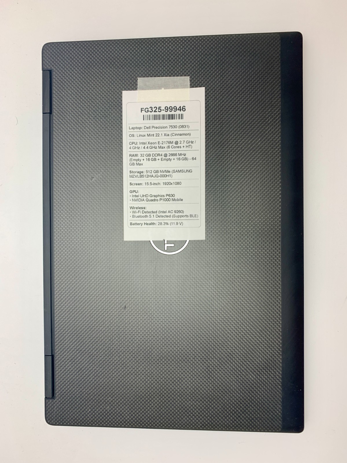 Dell Precision 7530 | E-2176M | 32GB RAM | 512GB NVMe | LINUX