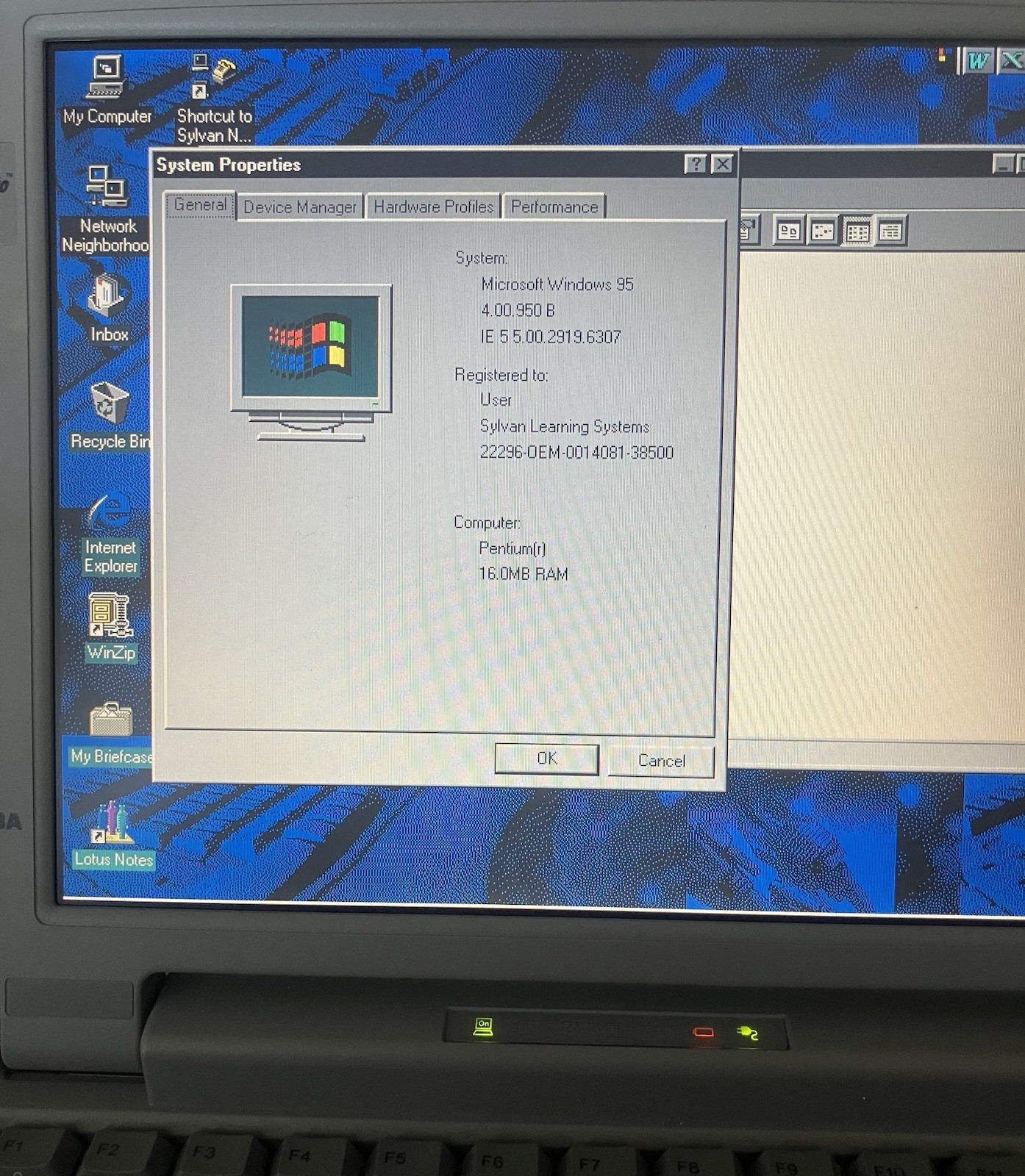 Toshiba Satellite Pro 410CDT Laptop Windows 95 w/External FDD UPGRADED HDD & RAM