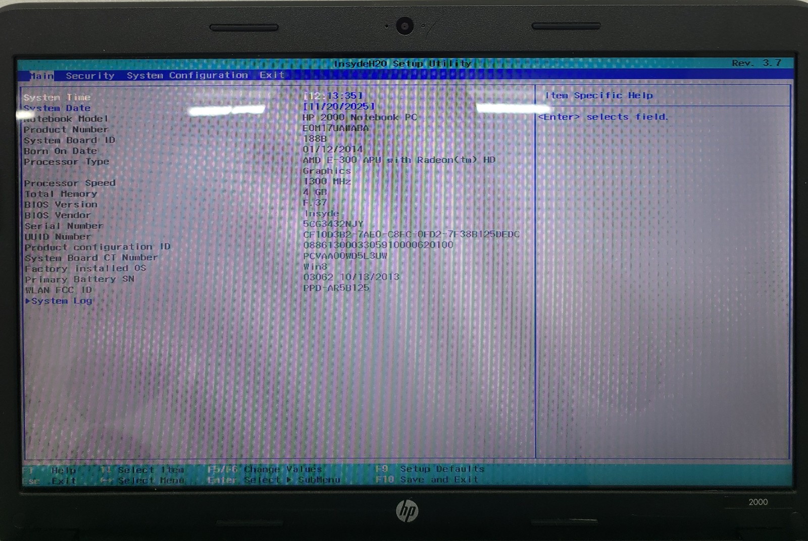 HP 2000-2D19WM Laptop AMD E-300 4GB Ram NO HD/OS (FL)
