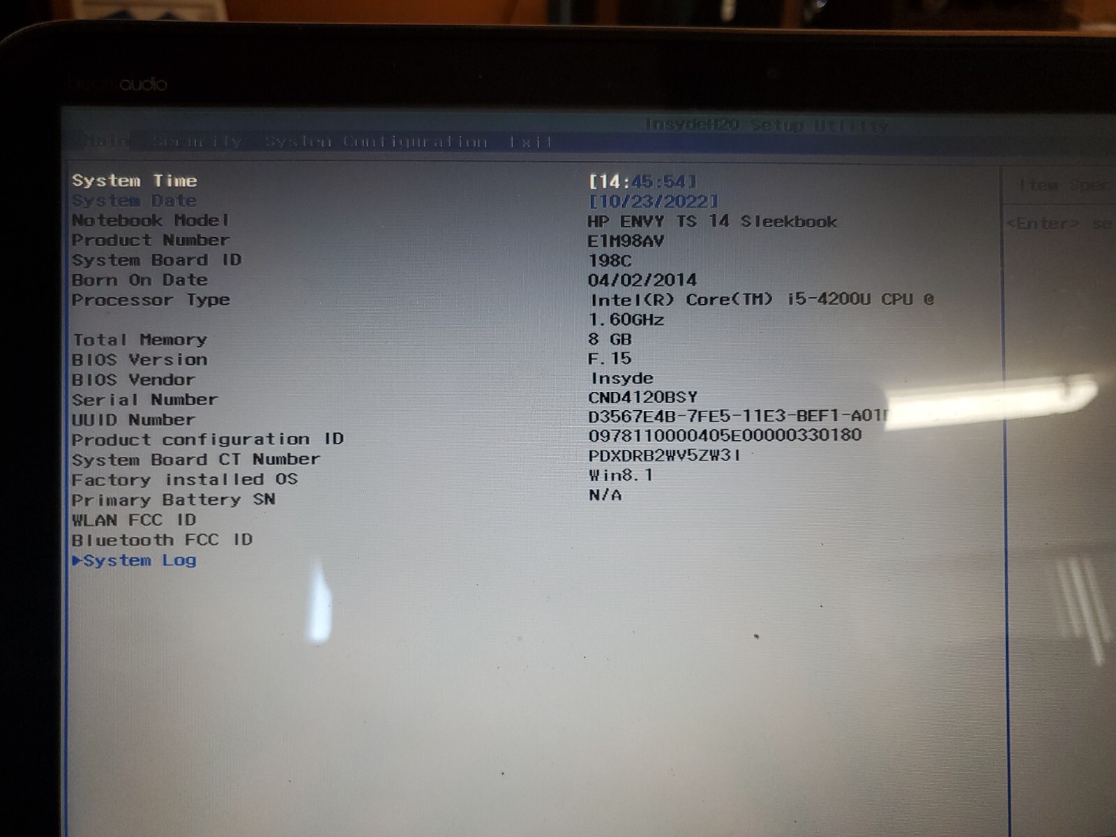 HP ENVY TS 14 SLEEKBOOK E1M98AV 1.6GHZ | 4GB RAM. sell for part