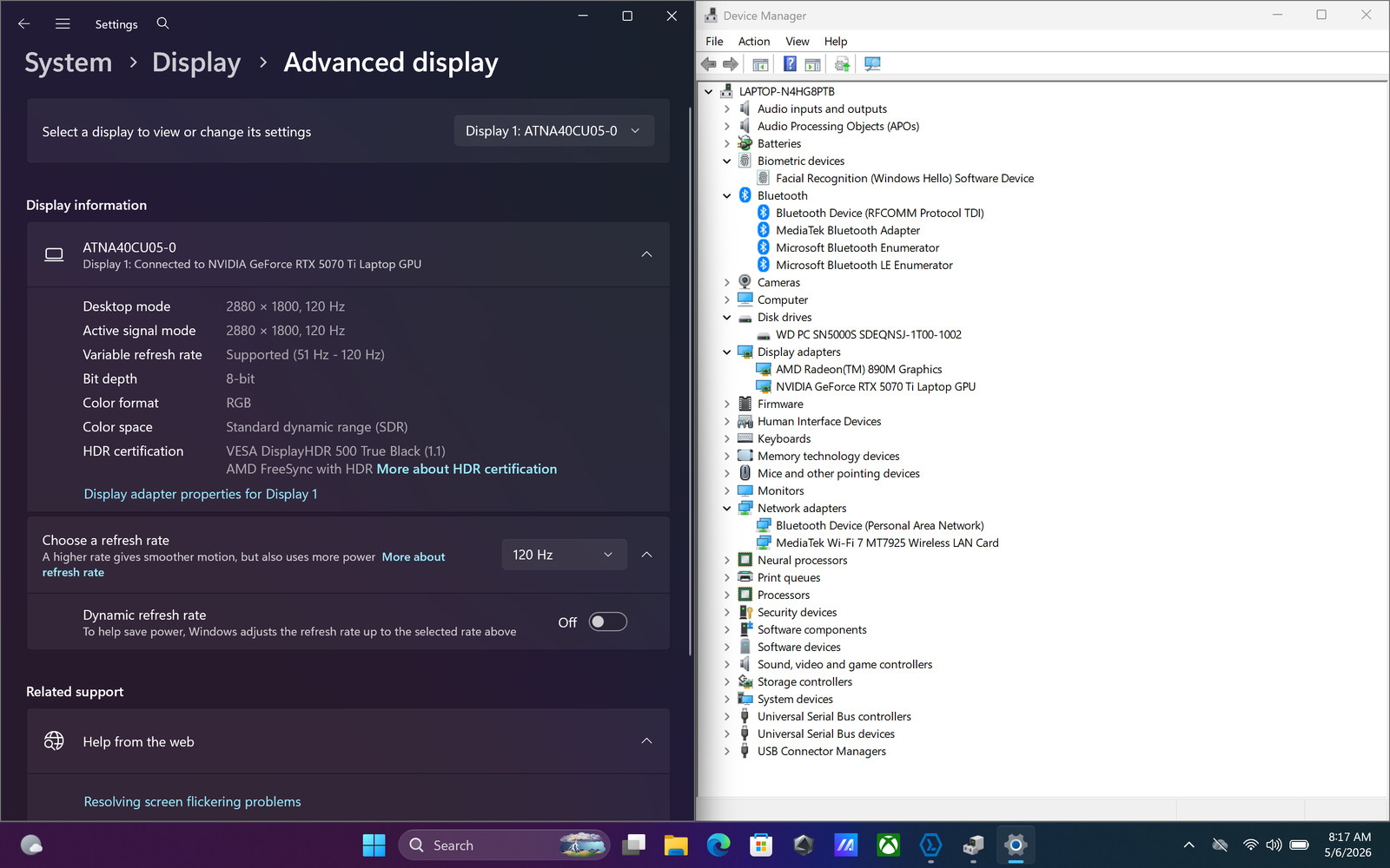 Asus ROG Zephyrus G14 14″ OLED RYZEN AI 9 HX 1TB 32GB W11 RTX 5070 Ti RGB 120Hz