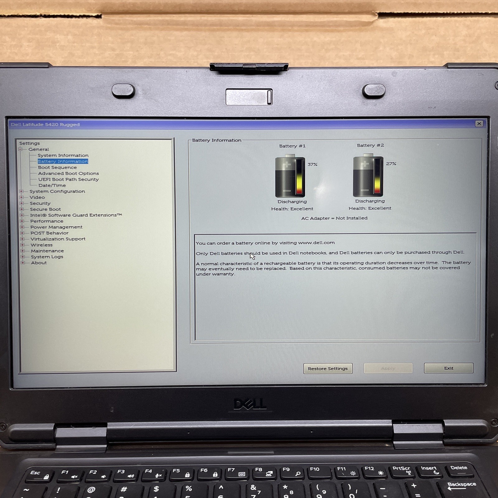 Dell Latitude 5420 Rugged, Intel Core i3-7130U @ 2.70GHz 16GB RAM NO SSD NO OS