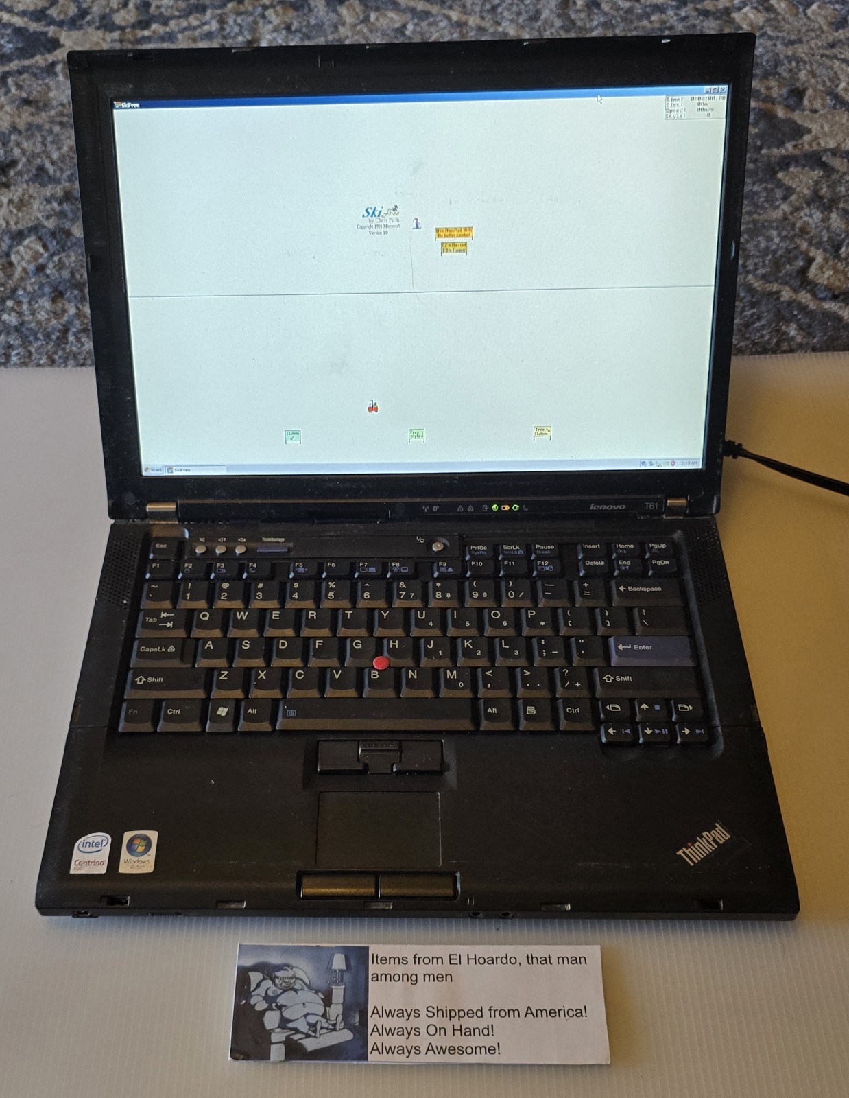 Lenovo ThinkPad T61 14″ Win XP Laptop 2.0 Ghz nVidia, 1440×900 2GB Ram 40GB HDD