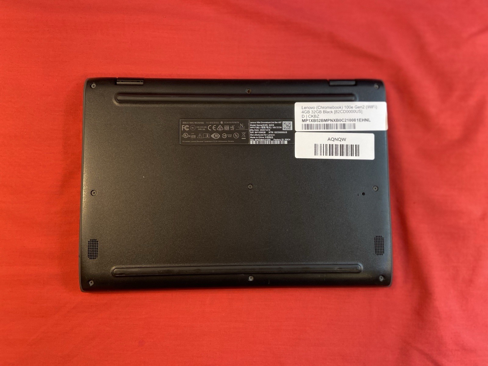 Lenovo (Chromebook) 100e Gen2 82CD0000US 4GB 32GB Wi-Fi NO CHARGER TESTED/FUNC