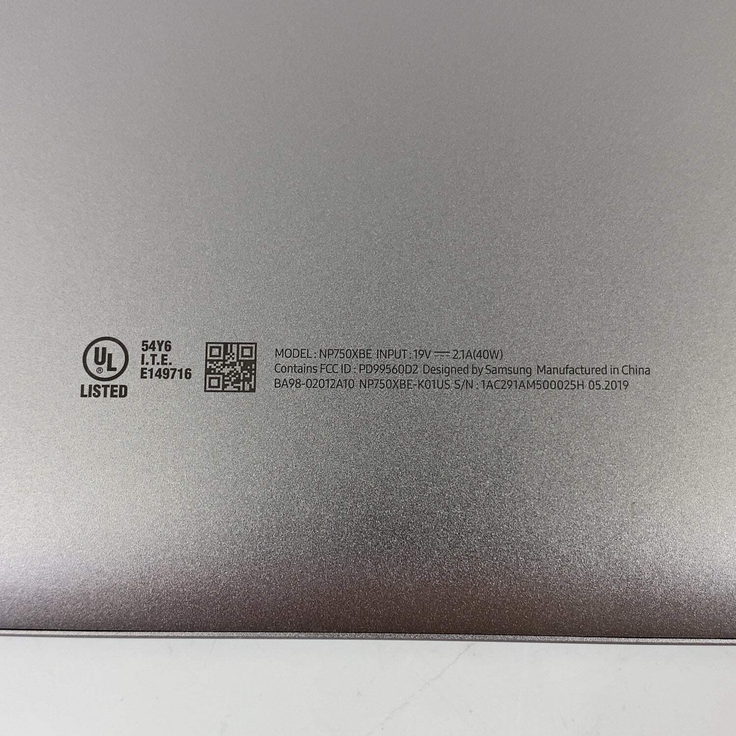 Samsung Notebook 7 NP750XBE 15.6″ i7-8565U 2.0GHz 8GB RAM 256GB SSD