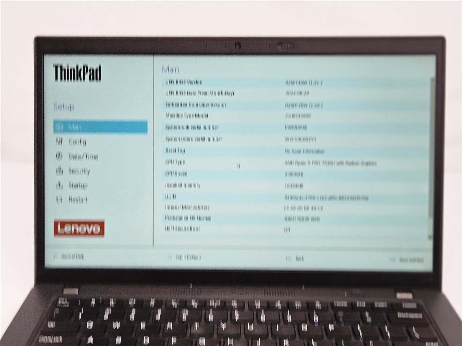 Lenovo ThinkPad L14 Gen 4 AMD Ryzen 5 Pro 7530U 16GB 256GB SSD 14″ FHD Radeon