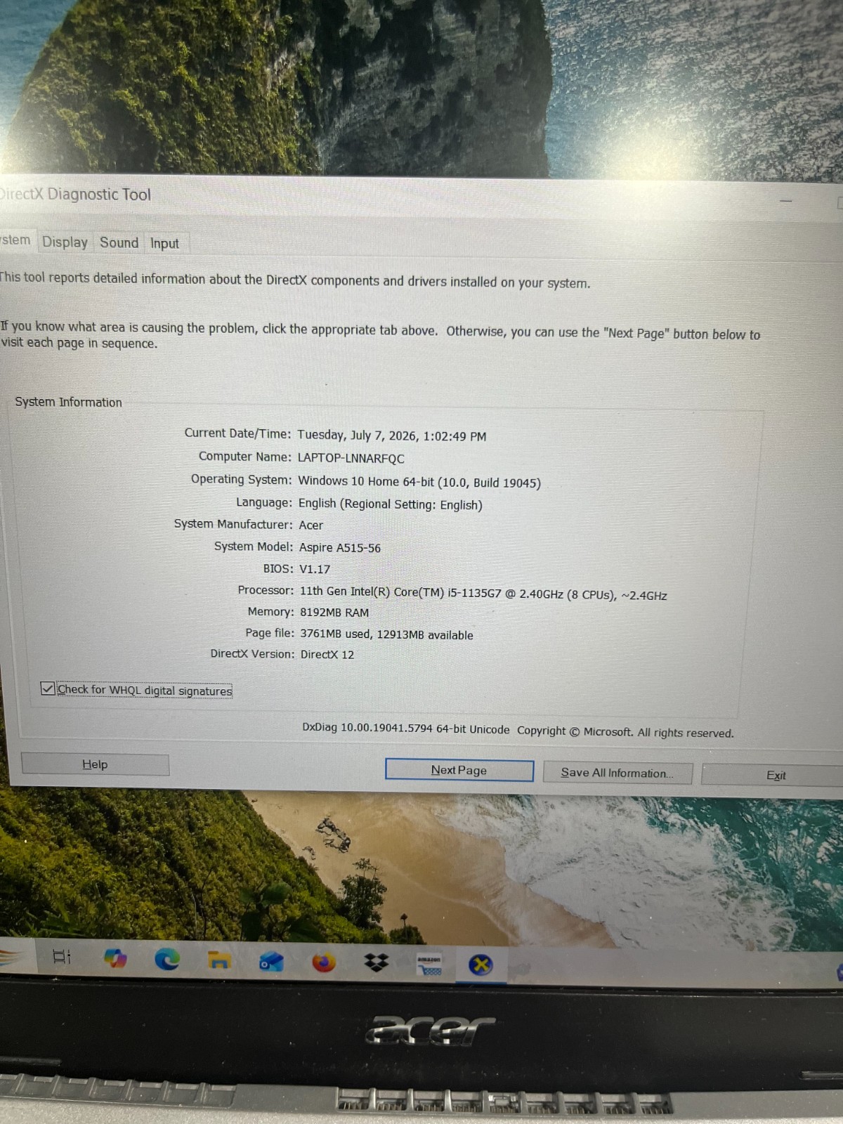 Acer Aspire 5 A515-56-56DJ 15.6″ FHD 2.4GHz i5-1135G7 8GB RAM 512GB SSD READ