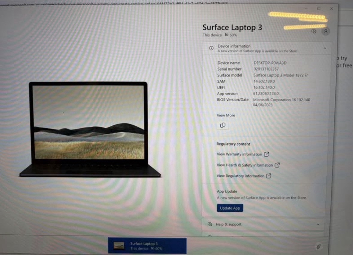 Microsoft Surface Laptop 3 13.5″ (256GB SSD, Intel Core i7 10th Gen., 3.90 GHz,