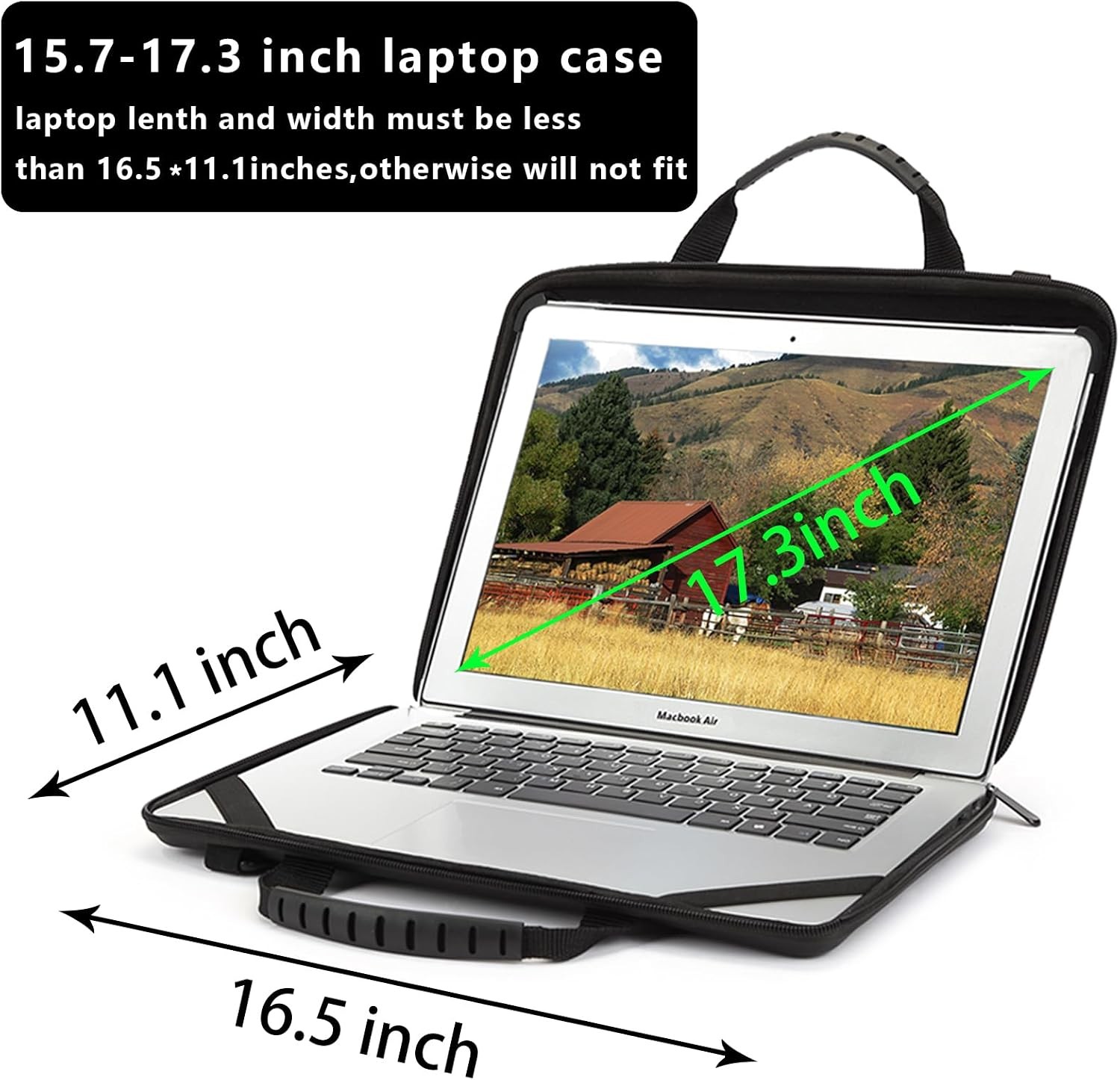 17.3 Inch Laptop Case Hard Shell, Protective Carrying Case with Stand for Heat D