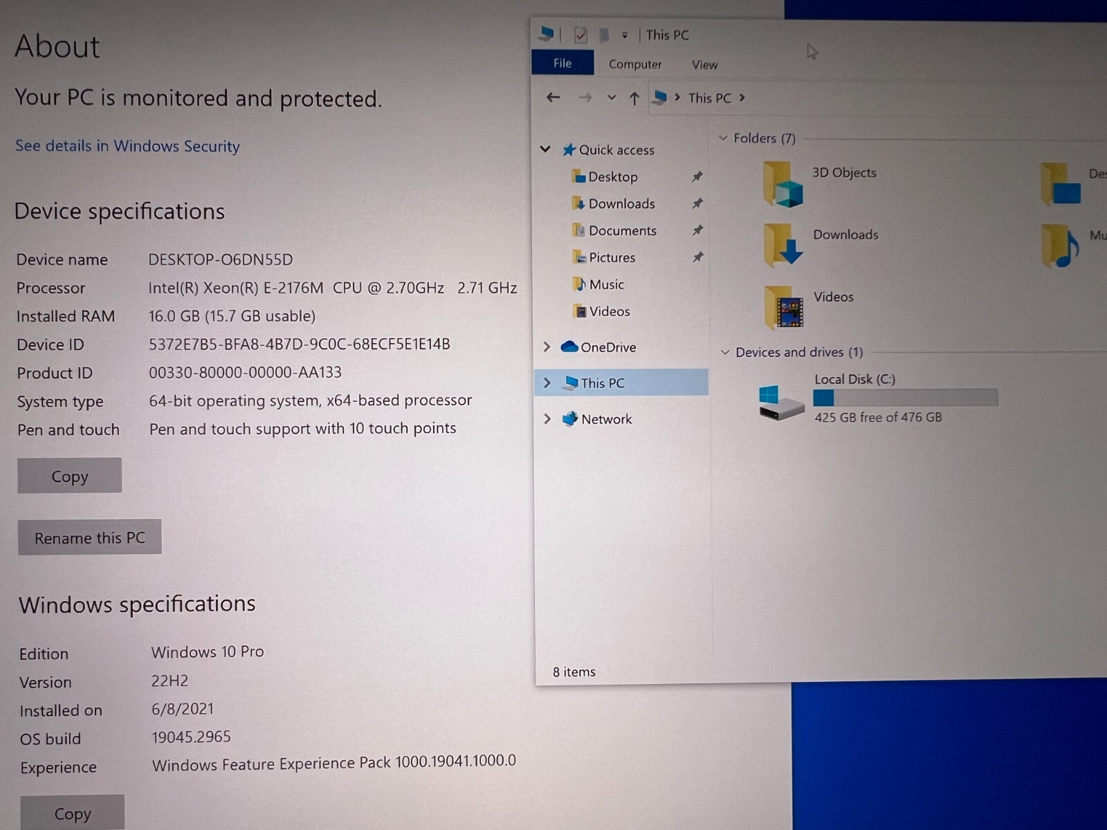 Dell PRECISION 5530 15.6″ UHD XEON E-2176M 512Gb SSD 16GB Quadro P2000