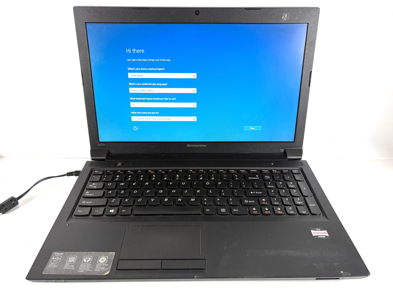 Lenovo B575e 15.6″ HD 1.7GHz AMD E2-1080 4GB RAM 320GB HDD Windows 10 Pro