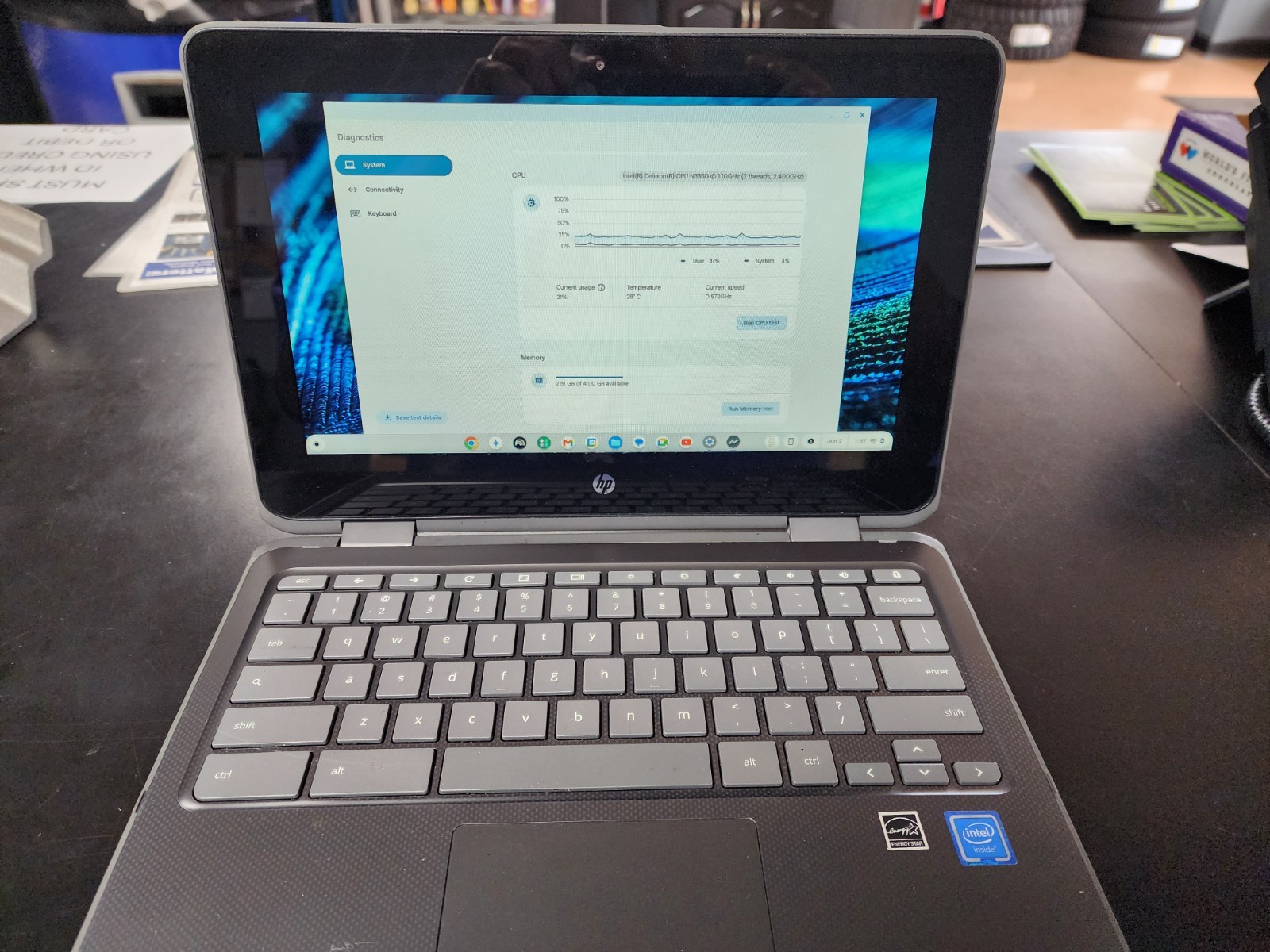 HP Smart Buy Chromebooks 2HW32UT#ABA X360 11 G1 EE Gray Bubbles