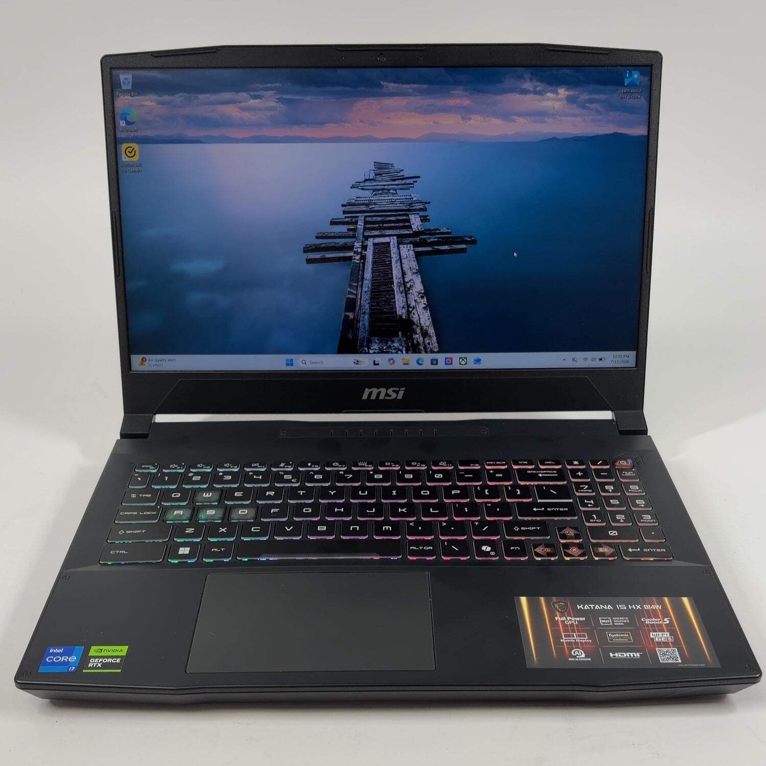 MSI Katana 15 HX 15.6″ i7-14650HX 2.2GHz 16GB RAM 512GB SSD GeForce RTX 5050