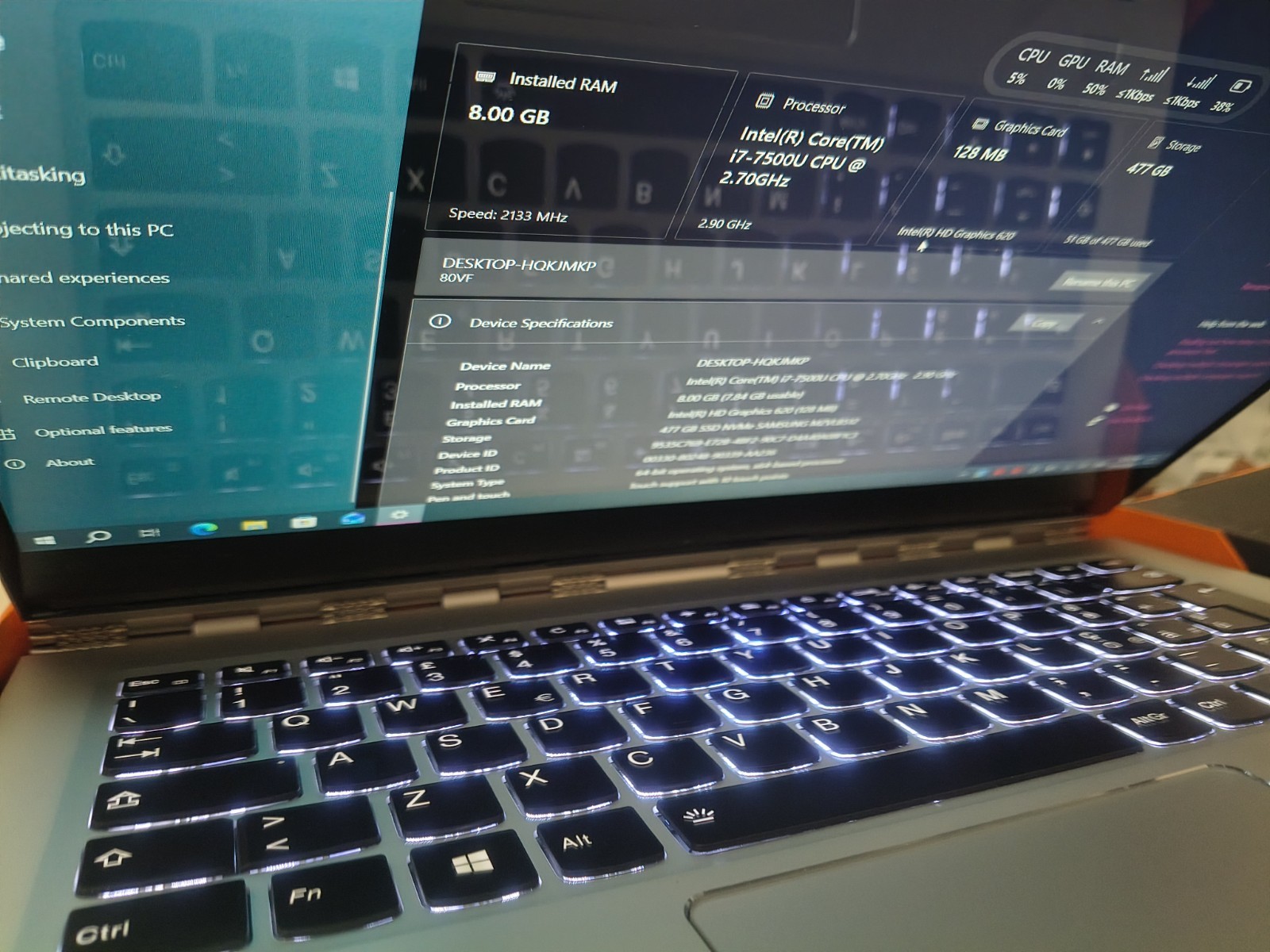Yoga 910 convertible i7 7th 512G with 30 cycle count upto 15 hrs & No scratches
