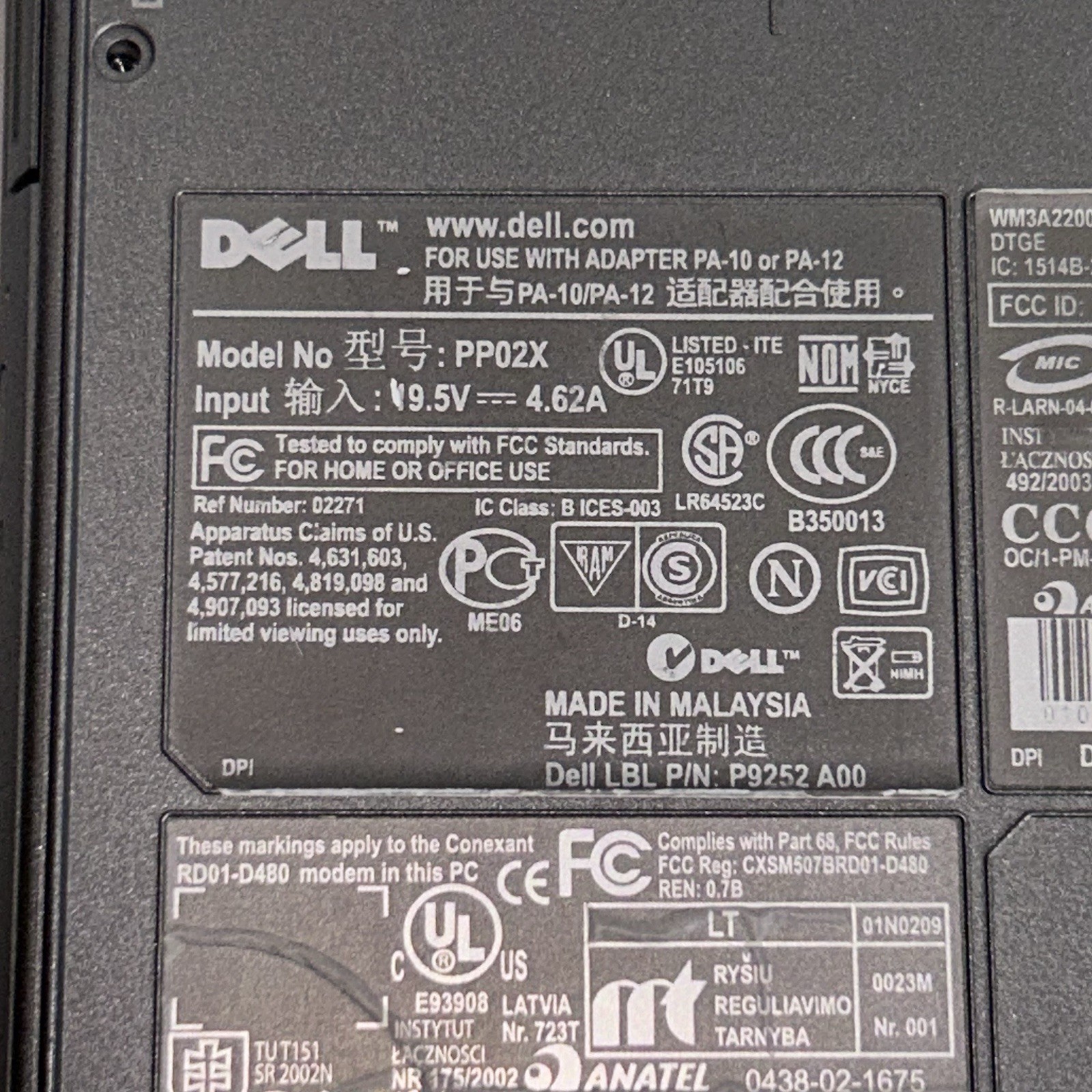 Vintage Dell Inspiron 8600 Laptop PP02X Blue/Silver | UNTESTED FOR PARTS NO HDD