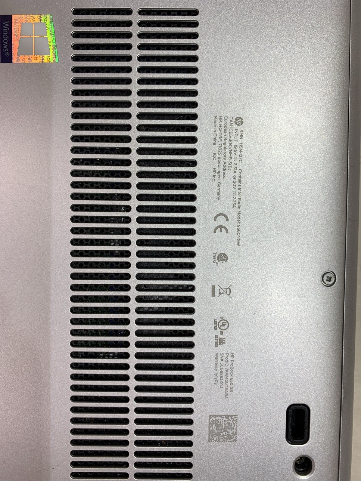HP ProBook 650 G5 i5-8265U 1.6GHz 8GB RAM 256GB SSD Windows 11 Pro