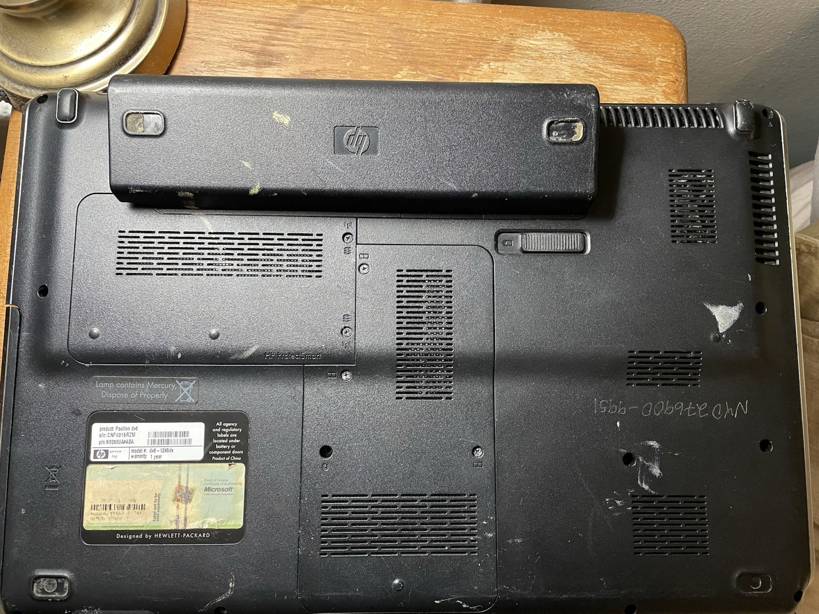 HP Pavilion Entertainment PC Dv6-1245dx Laptop for Parts Or Repair Untested