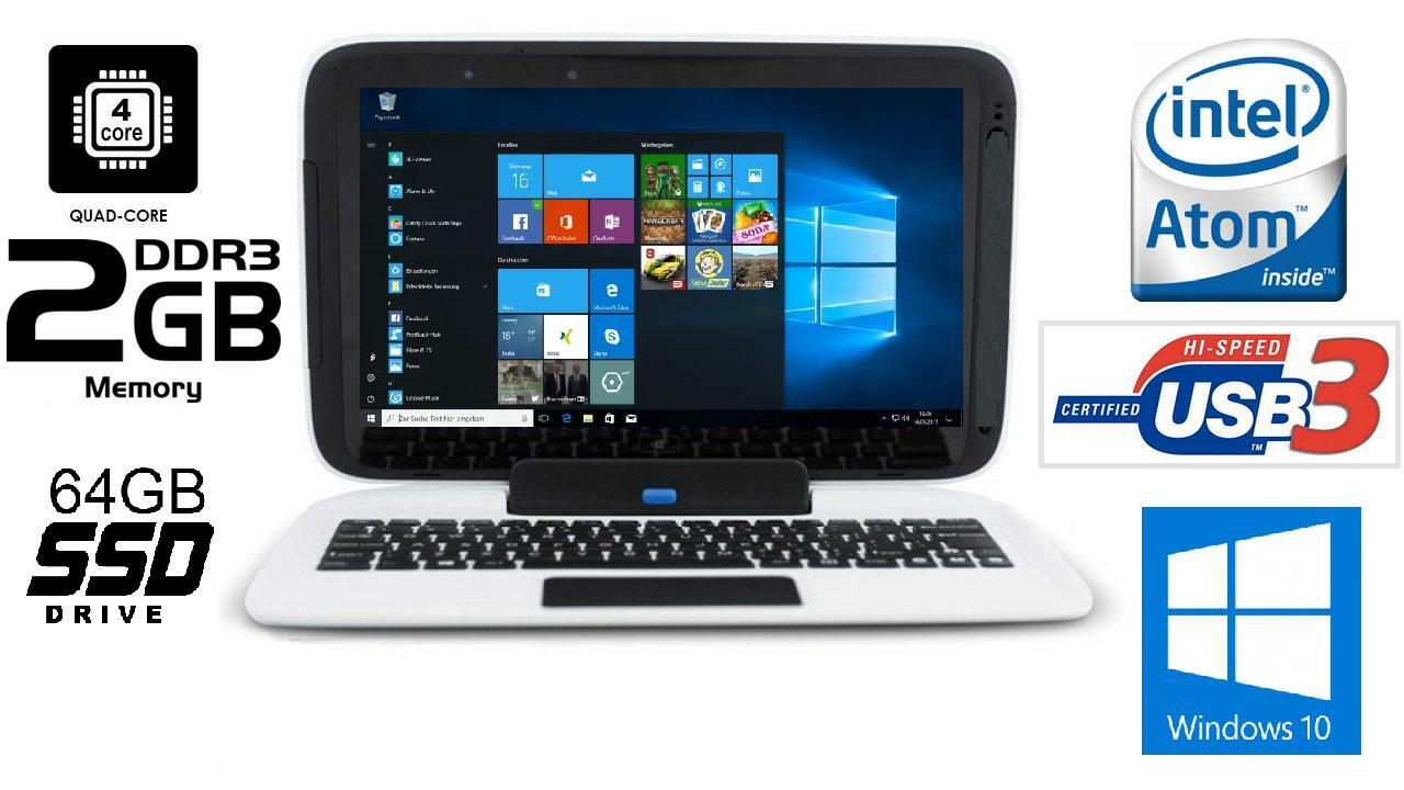 Panasonic Convertible Laptop 3E Quad Core 2GB 64GB SSD Touchscreen QWERTZ WIN10