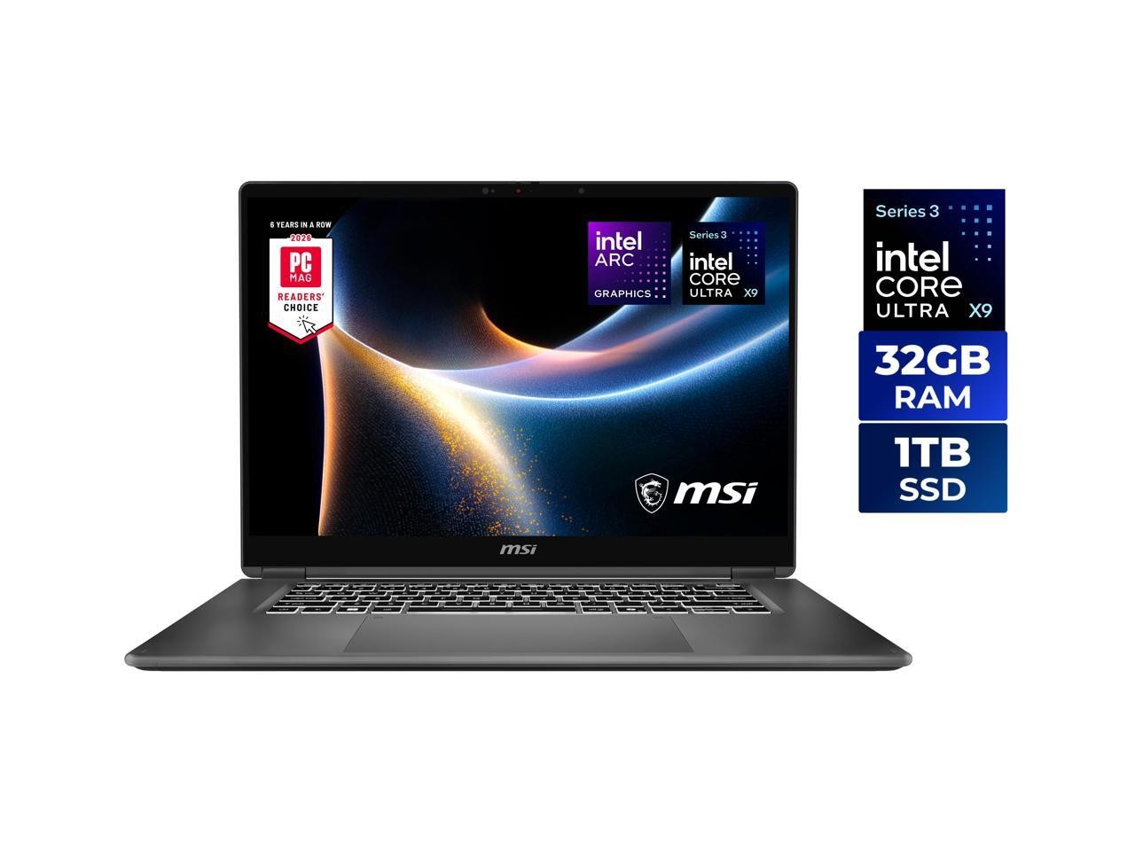 MSI Prestige 16 Flip AI+ 16.0″ Touchscreen Laptop Intel Core Ultra X9 388H –
