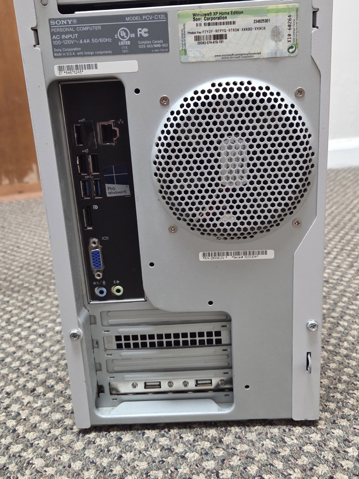 Sony Vaio PCV-12v With Dell 3020 Optiplex Mobo Plus 4130 CPU 3.4 Ghz, 240 SSD