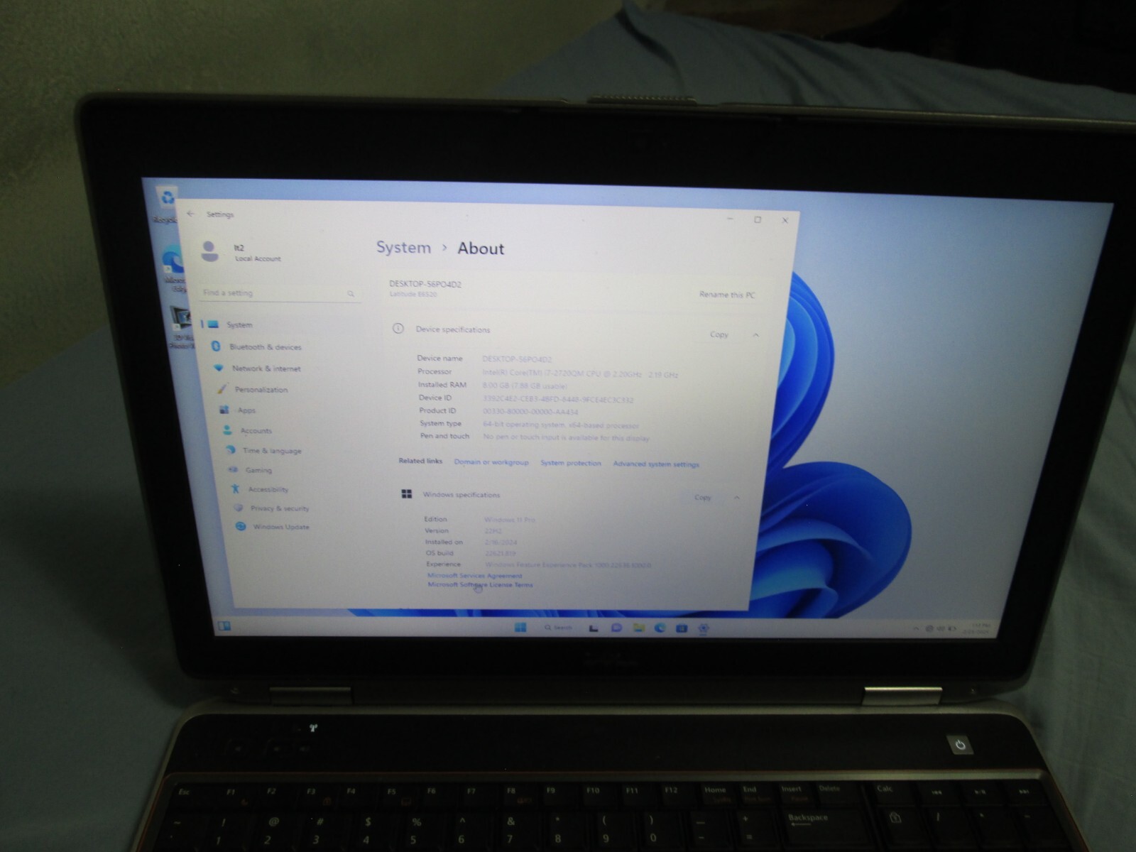 Dell Latitude E6520 Intel 4Core i7-2720QM, 2.20GHz 8GB RAM,500GB HDD, Windows 11