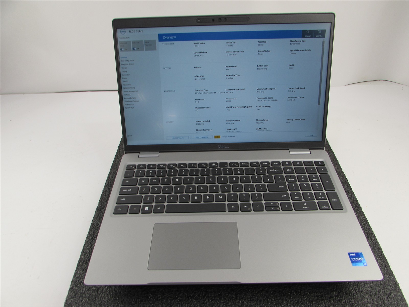 DELL PRECISION 3571 1920X1080 FHD CORE I7-12800H 512GB 16GB RAM T600 NO O.S