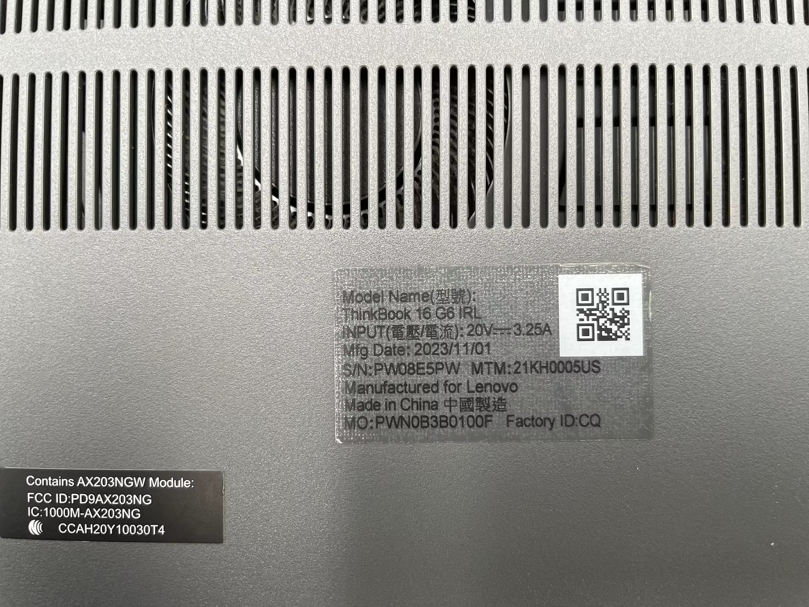 Lenovo ThinkBook 16 G6 IRL Used 16″ (i5-1335U-16GB-256 GB NVMe)
