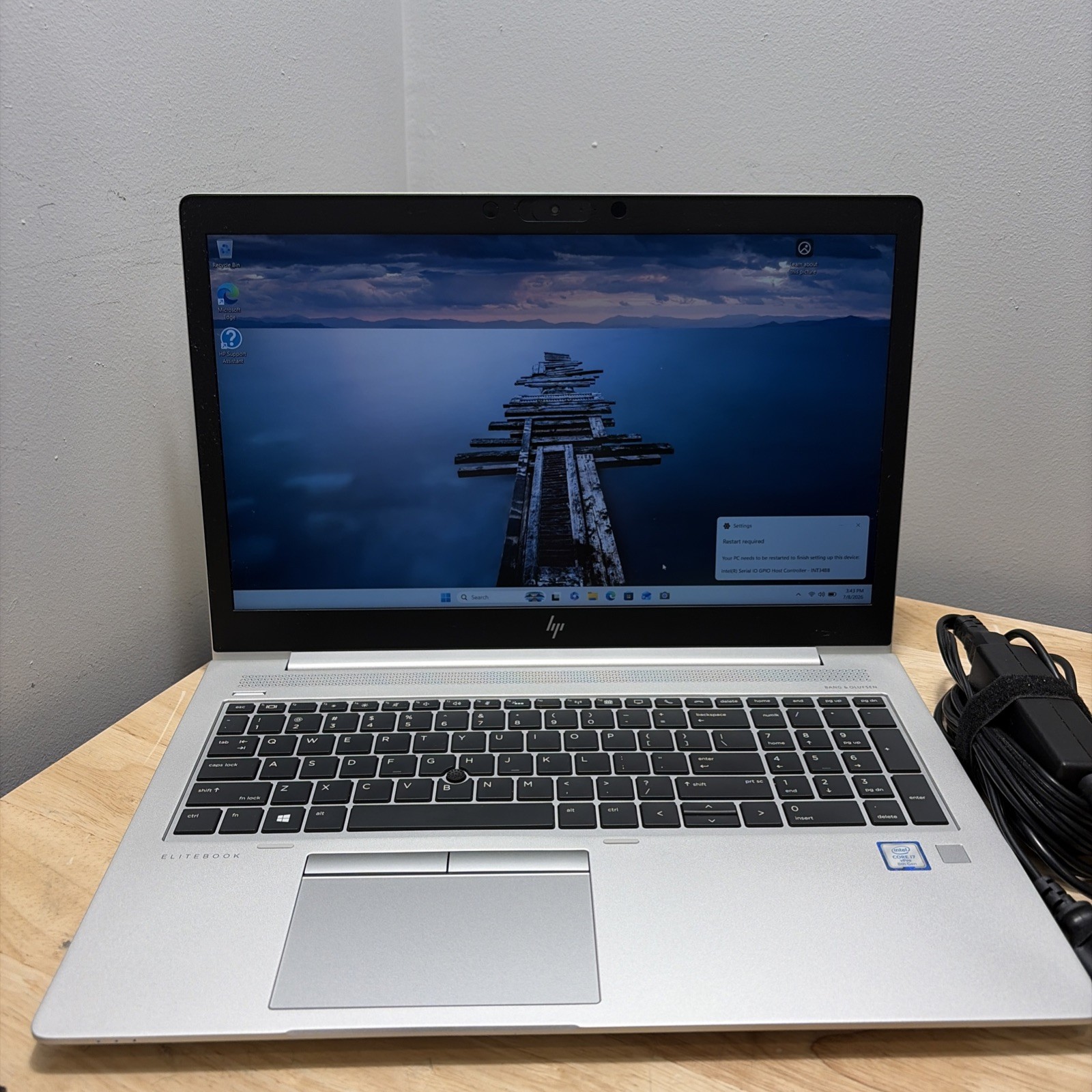 HP EliteBook 850 G6 CORE I7-8665u 1.90GHZ 8GB 256GB SSD WCAM WIFI W11 & CORD