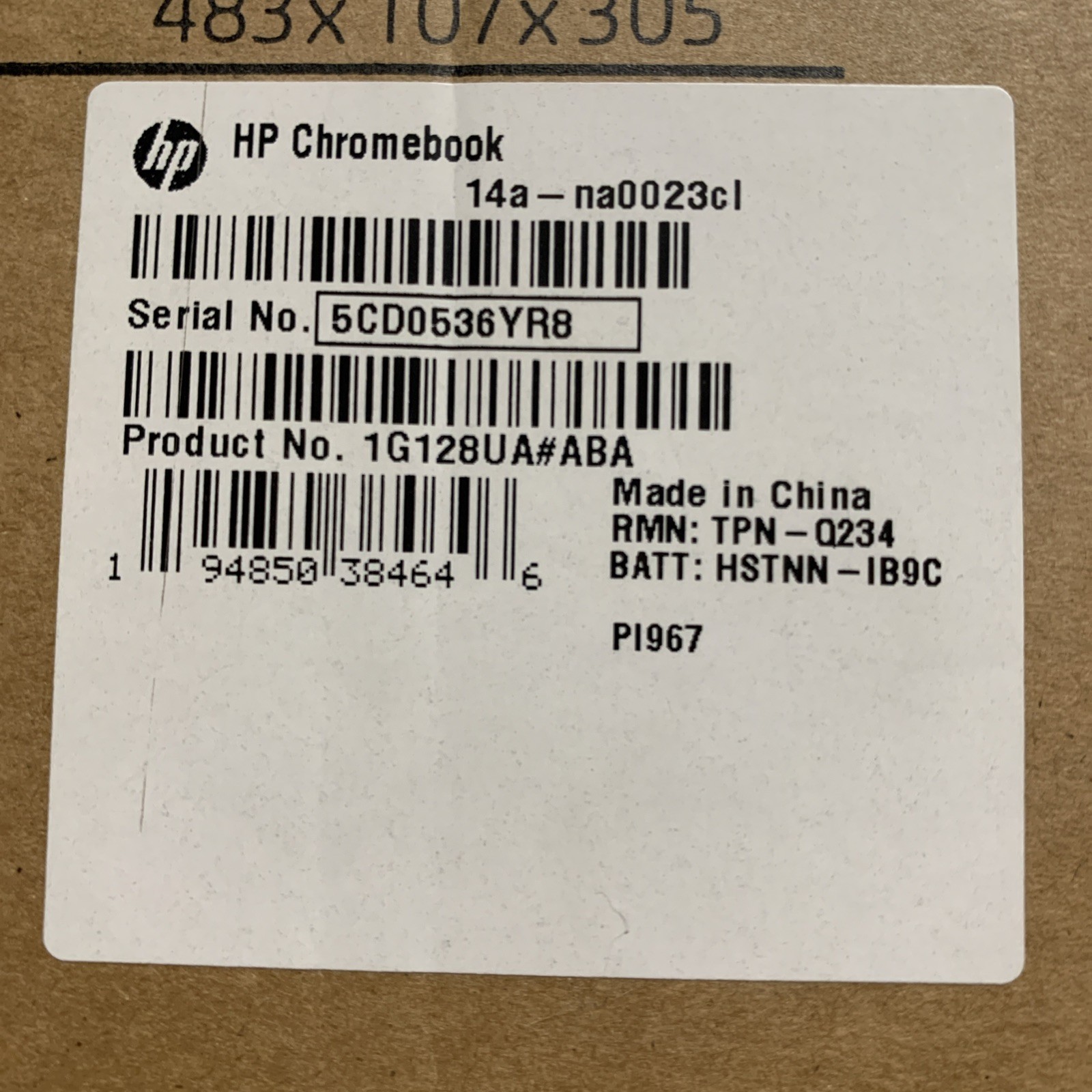 HP 14a-na0023cl 14 inch (64GB, Intel Celeron, 2.60GHz, 4GB) Notebook/Laptop