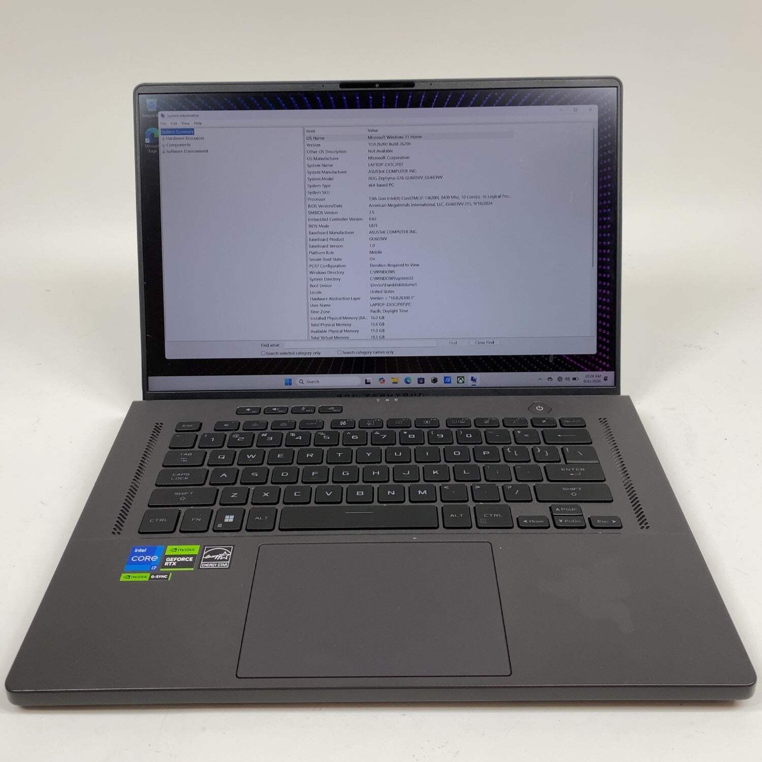 Asus ROG Zephyrus G16 GU603 16″ i7-13620H 2.4GHz 16GB RAM 512GB SSD RTX 4060