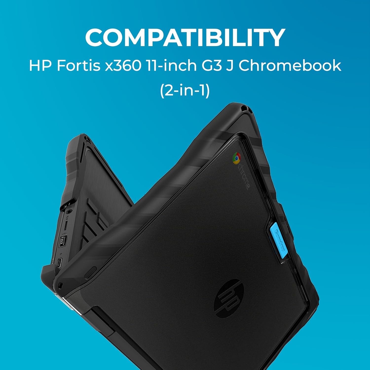 HP Fortis x360 G3 J 11 inch Chromebook (2in1) – Drop Tested Protection Case – Bl