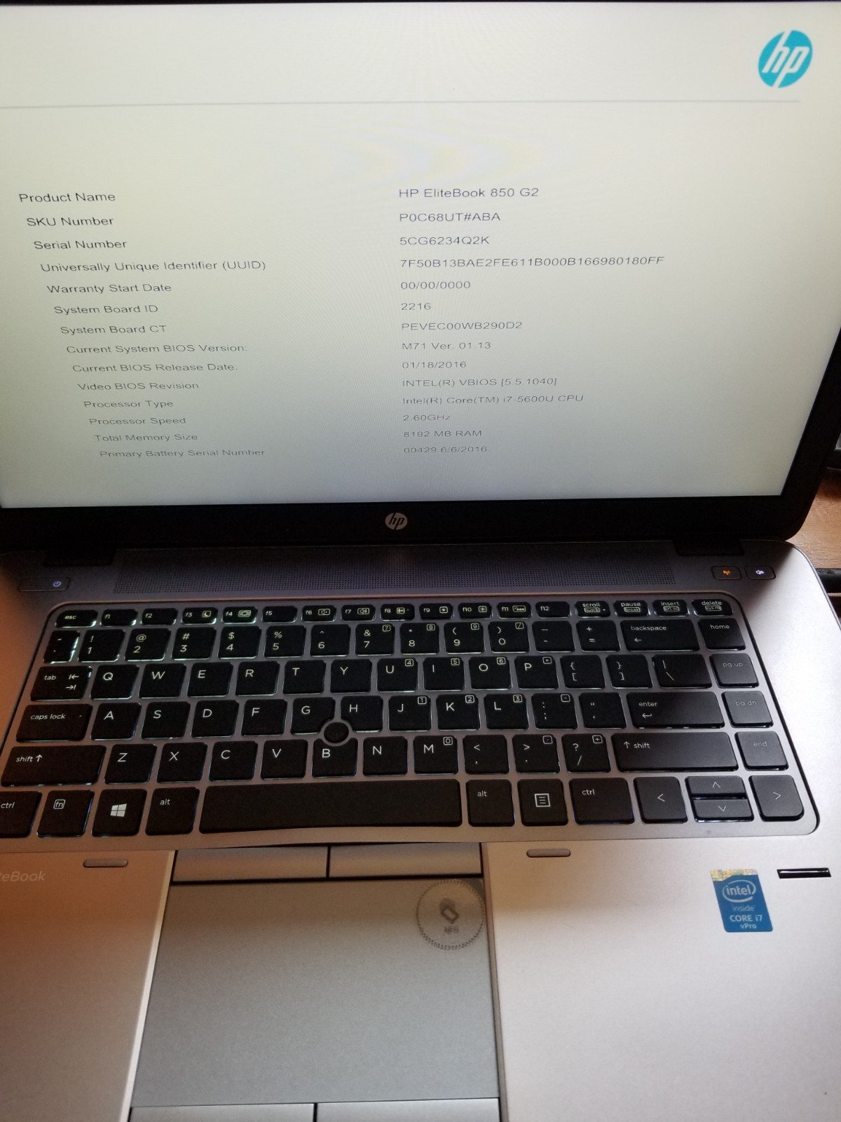Lot 3 HP EliteBook 850 G2 i7-5600U 2.6 GHz 8GB RAM 128GB SSD Batt 15.6″ NO AC|OS