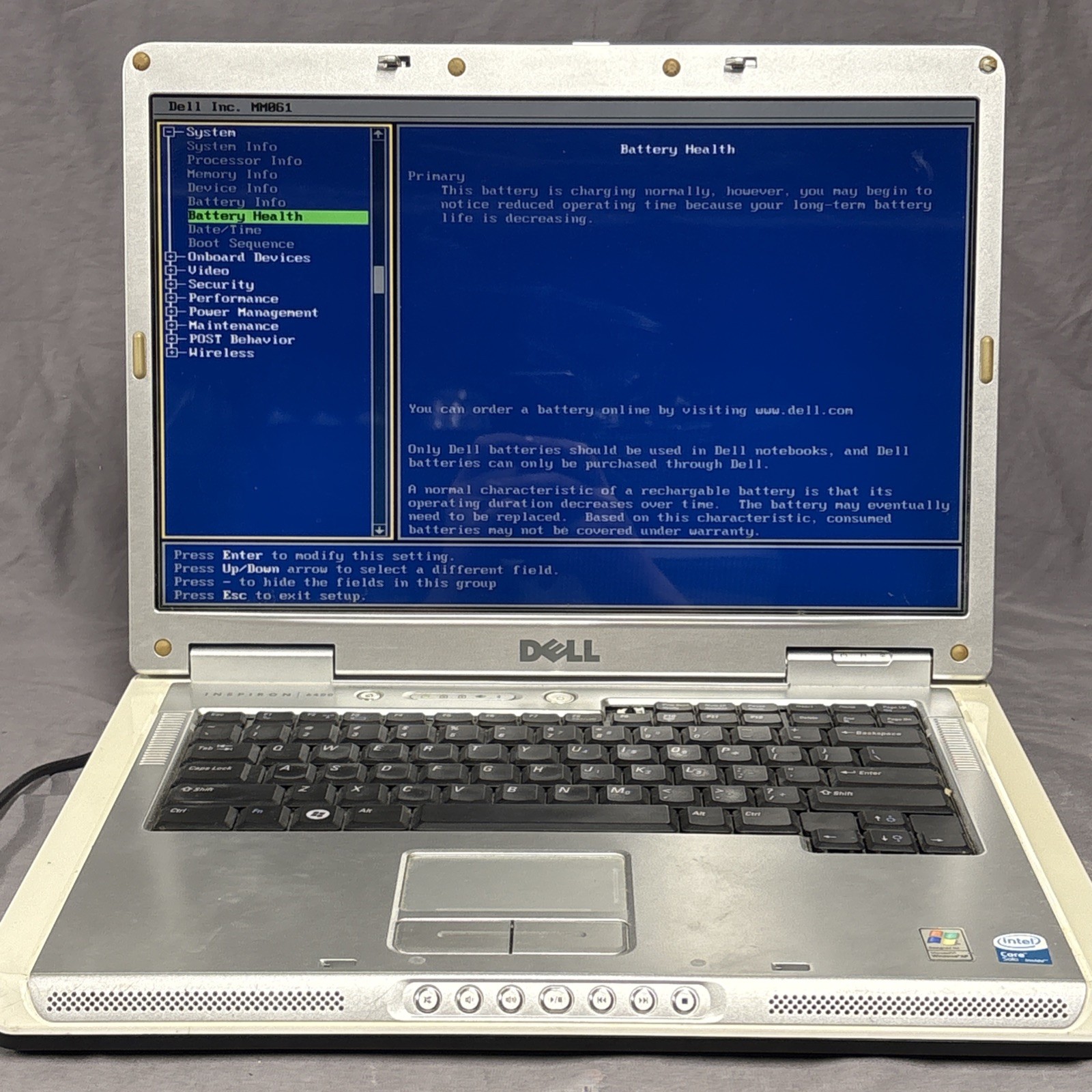 Dell Inspiron 6400 MM061 Intel Core Duo 06E8 1.66GHz 2 GB Ram No HDD READ