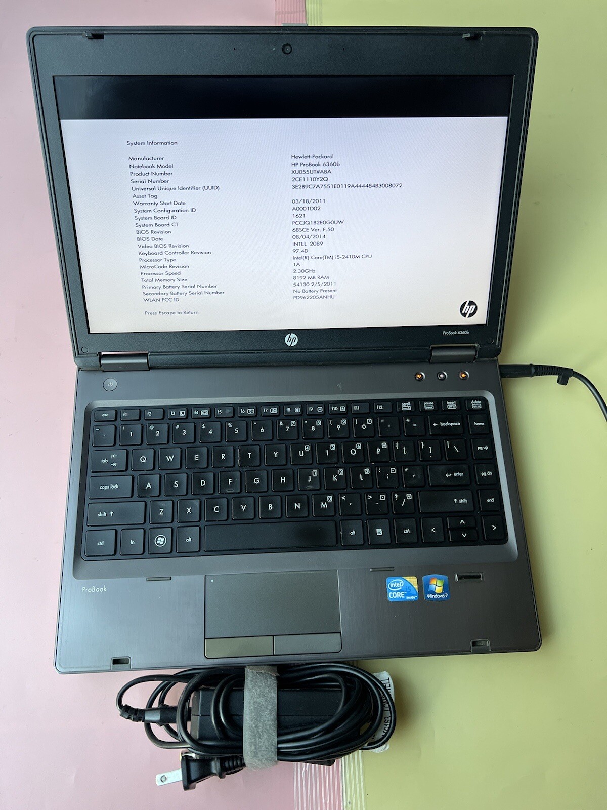 HP Probook 6360b Intel Core i5-2410M 8GB RAM 640GB HDD WEBCAM
