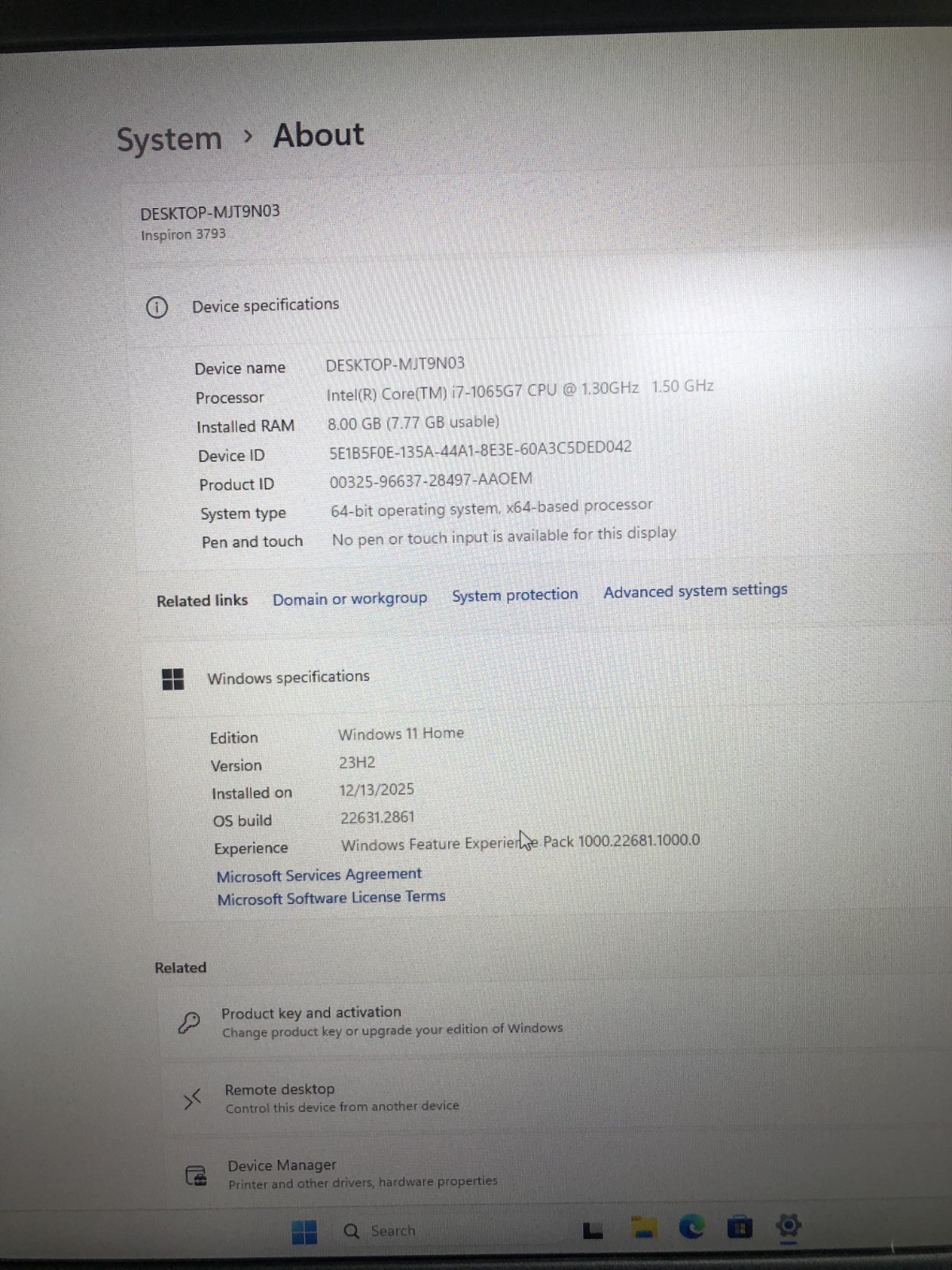 Dell Inspiron 3793 17.3” i7-10th Gen | 8GB RAM | 256GB SSD | 2GB GPU | Window 11